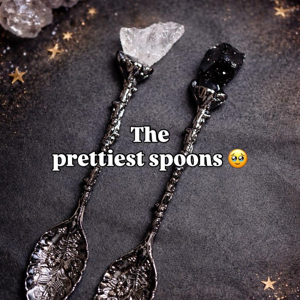 Two spoons. Two phases. One quiet ritual. 🌙
Clear quartz for the Full Moon.
Obsidian for the New Moon.
These ritual spoons are part of our new Moon Tea Ceremony Kit, created to slow things down and bring intention back into everyday moments. From preparing tea to marking the shift between lunar phases, every detail has been chosen with purpose.
You’ll find the full set now in our shop ✨
#moonritual #lunarpractice #ritualtools #moonteaceremony #newlaunch slowritual intentionalliving modernwitch fullmoon newmoon