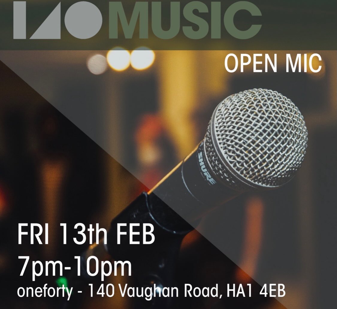 🎙️ Join us for the second Open Mic of the year 🎙️ Nothing unlucky about Fri 13th 😉
📆 Friday 13th February
⏱️7pm-10pm
📍oneforty - 140 Vaughan Road, HA1 4EB
🍻🍾 Bar open
✅ free event
Everyone welcome
🔔OPEN MIC TALENT SEARCH 🔔
Calling all:
🎵- musicians
🤣- stand up comics
🪄- magicians
😎- rappers
🖋️- poets
Tag anyone you know who you think would be keen to join us, or feel free to share this post 😘
If performing isn’t your thing, come along, enjoy the night and maybe have a drink…or 2!
#openmic #westharrow #nwlondon #harrowonthehill