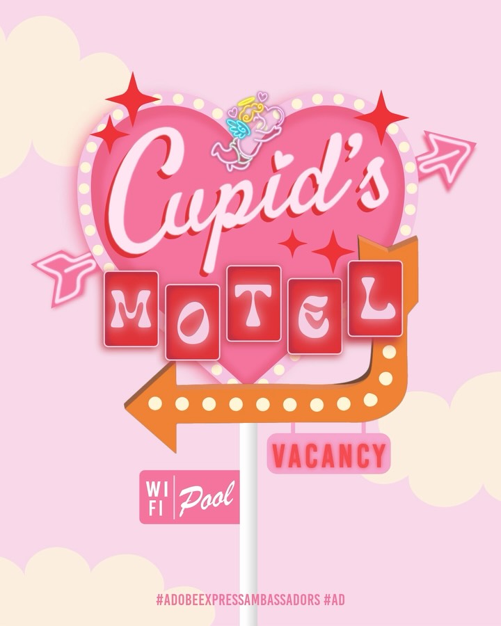 This Valentine’s Day come on down to Cupids Motel!💘I had so much fun creating this design, especially when I opened the illustrator file in @adobeexpress and added these fun animations and effects to bring the neon sign to life!!
🏹swipe through the carousel to see how I added these animations and effects easily in Express. Why not try it on your own designs and experiment with how you can elevate your artwork!
Let me know what you think of the design in the comments, and happy Valentine’s Day! 💗
#ad #howtoadobeexpress #adobeexpressambassadors #graphicdesigntips #valentinesday
