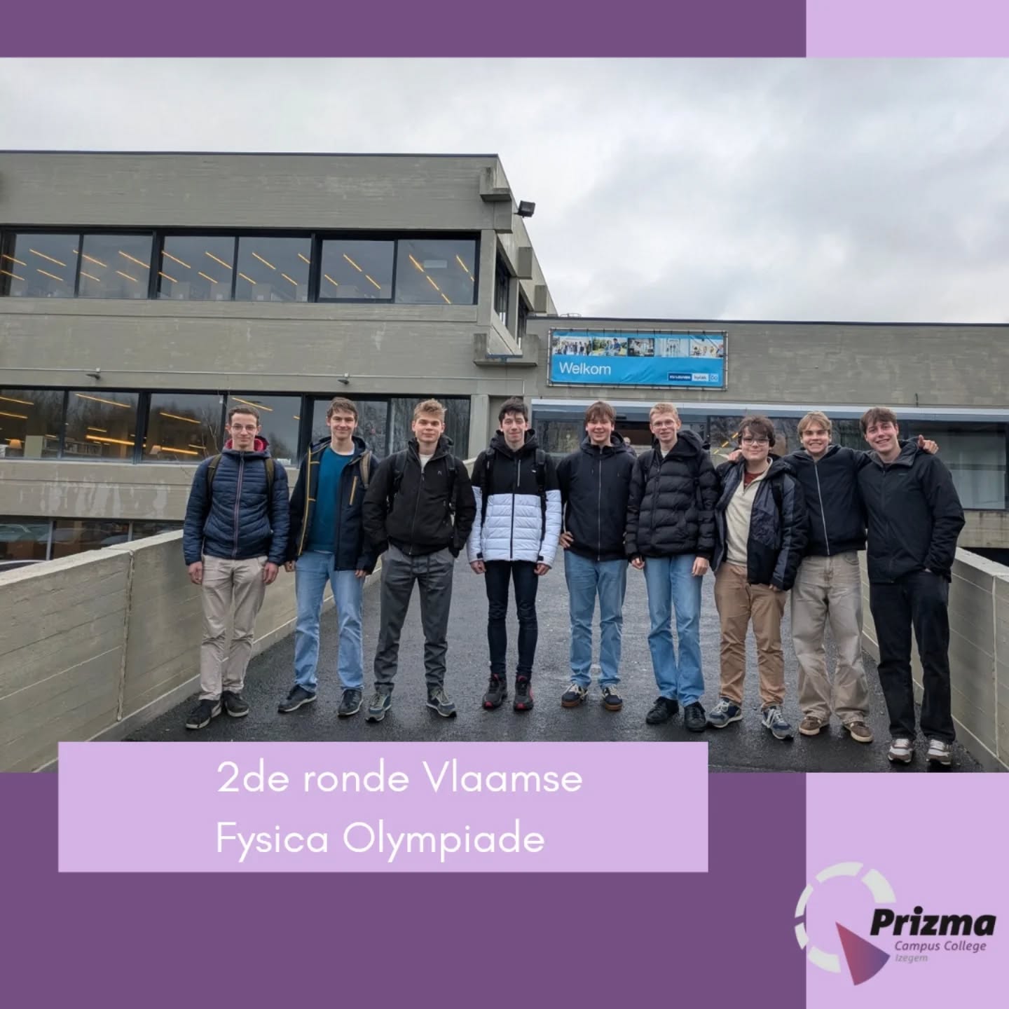 Negen enthousiaste leerlingen vertegenwoordigden onze school in de 2de ronde van de Vlaamse Fysica Olympiade op woensdag 11 februari in de KULAK.
We zijn ongelooflijk trots op hun inzet, doorzettingsvermogen en passie voor wetenschap!