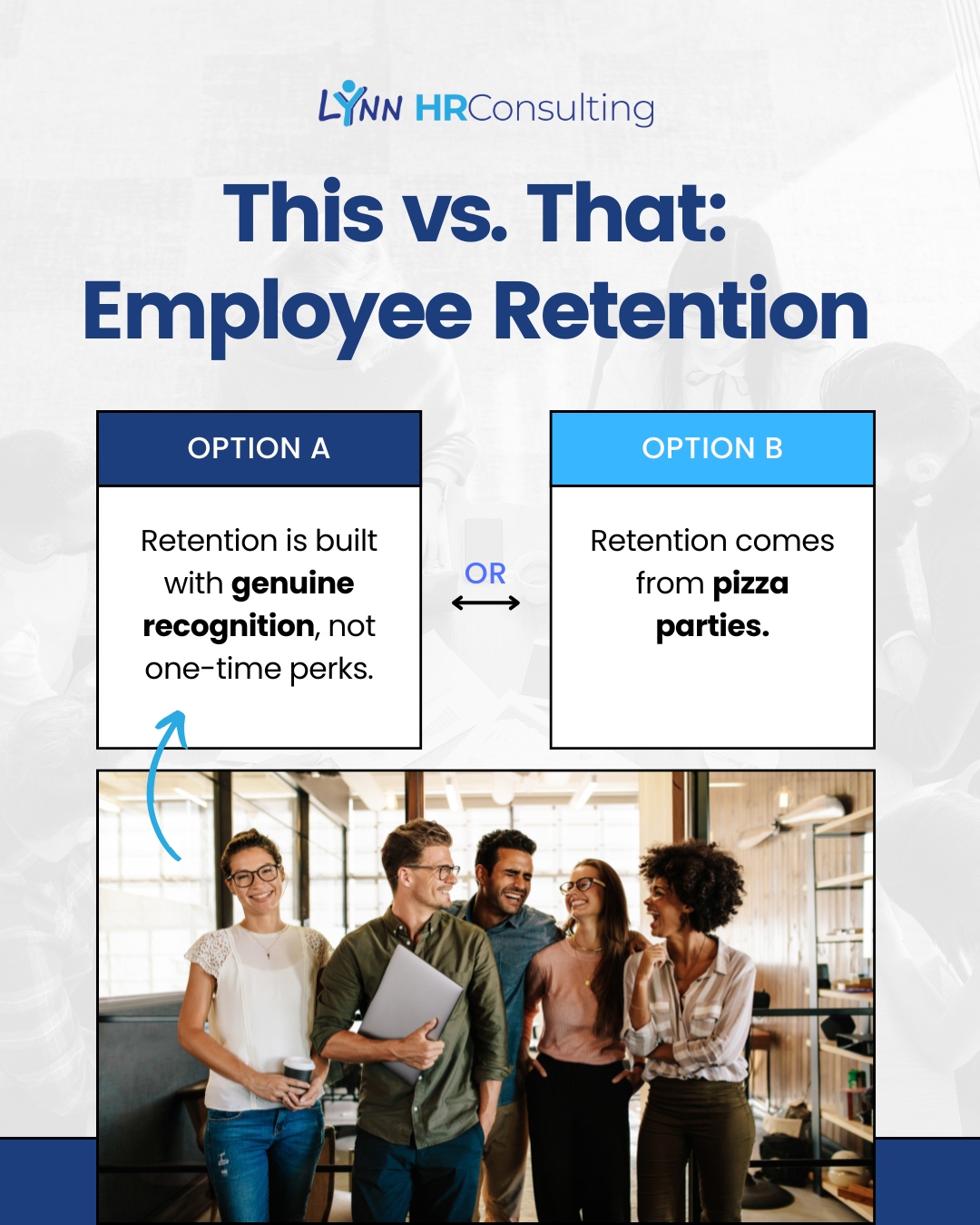 The answer is Option A.
Employee retention is built through genuine recognition, clear expectations, and leaders who consistently acknowledge effort. One-time perks may be fun in the moment, but they do not create lasting engagement or loyalty.
Retention starts with recognition. 👏
#EmployeeRetention #HRWithHeart #PeopleFirst #WorkplaceCulture #SmallBusinessHR #LynnHR