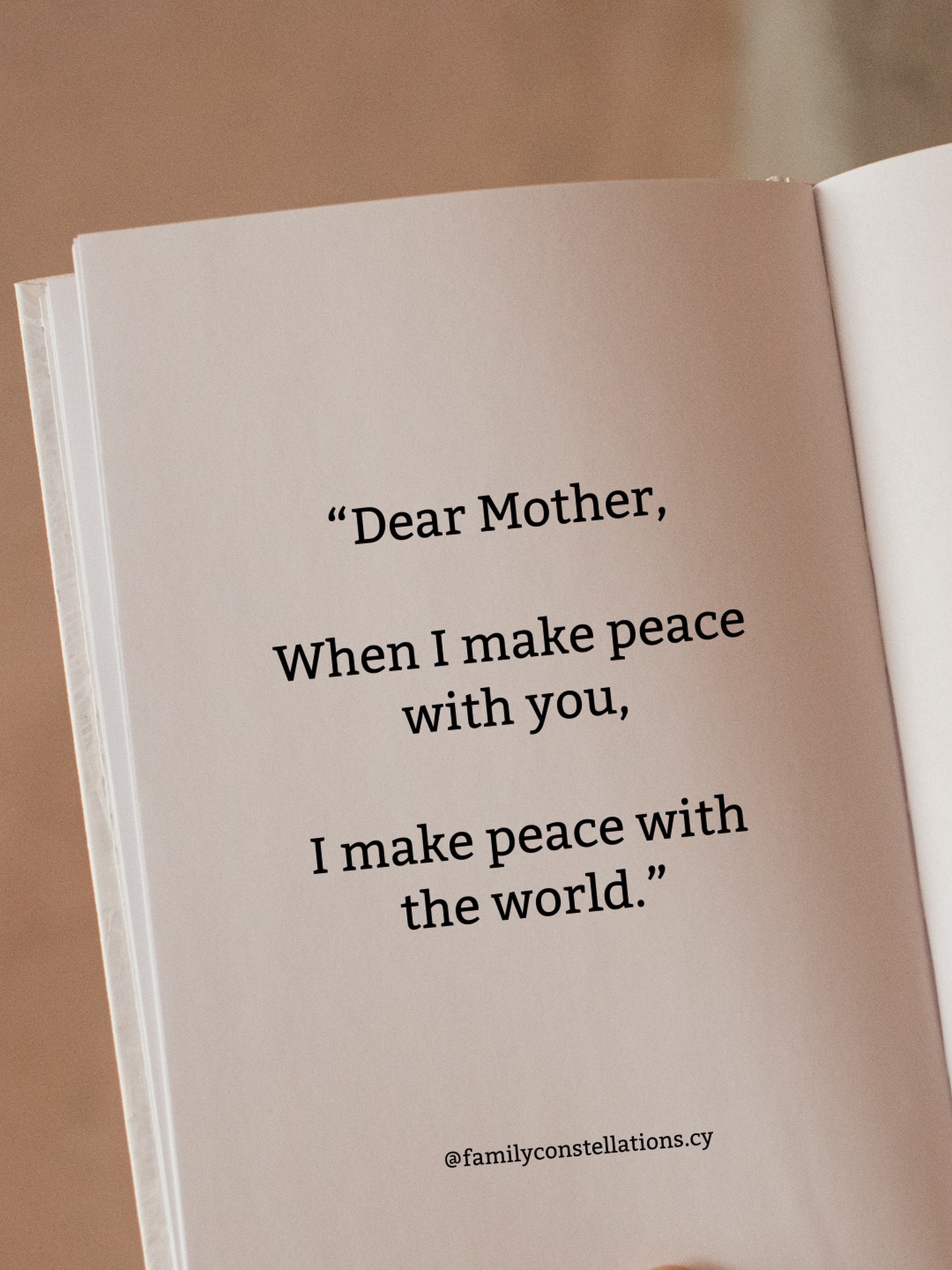 If our heart says
ā¤ļøā𩹠āYou didnāt love me enough,ā or
ā¤ļøā𩹠āYou werenāt who I needed you to be,ā
we are, in some way, saying no to our mother and, with that, no to the flow of life itself.
Bert Hellinger expressed this simply:
⨠āThe movement toward the mother is the movement toward life.ā āØ
When that movement is interrupted by trauma, abandonment, rejection, emotional distance, or a painful history, we often become stuck.
We may find ourselves judging our mother, carrying her pain, or trying to be strong where we were meant to be held.
In subtle ways, we turn away from her, and from what came through her to us.
But when we bow inwardly to our mother, something sacred begins to shift.
When we say:
⨠āYou are my mother. I am your child. You gave me life, and I will take it fully, with all that came with it,ā āØ
we realign ourselves with the current of life.
We donāt have to approve of her choices.
We donāt have to agree with her.
But when we can take her just as she is, and just as she was, we move closer to inner peace.
š§āāļø Beyond the personal, this movement is archetypal. The mother also represents the Feminine: the creative, intuitive, nourishing force of life.
When we carry resentment toward our mother, we often resist what the Feminine offers us: ease, rest, receptivity, nourishment.
We may overwork.
We may control.
We may distrust softness or beauty.
Without realizing it, life becomes something we push through rather than something that meets us.
When we begin to see this, a new movement becomes possible. Not fixing the past. Not rewriting her story. Simply turning toward what was given, exactly as it came.
And this inner turning can sound as simple as a sentence:
⨠āMother, I will take your love as it is, without judging it and without expecting it to be different.ā āØ
Once we make peace with our mother, we become more able to:
ā¤ļø Receive love and support
ā¤ļø Say yes to joy, money, and healthy relationships
ā¤ļø Walk our path with humility and strength
ā¤ļø Step into adulthood without blame or waiting for permission
When we make peace with the one who gave us life, we are finally free to live it š¤
