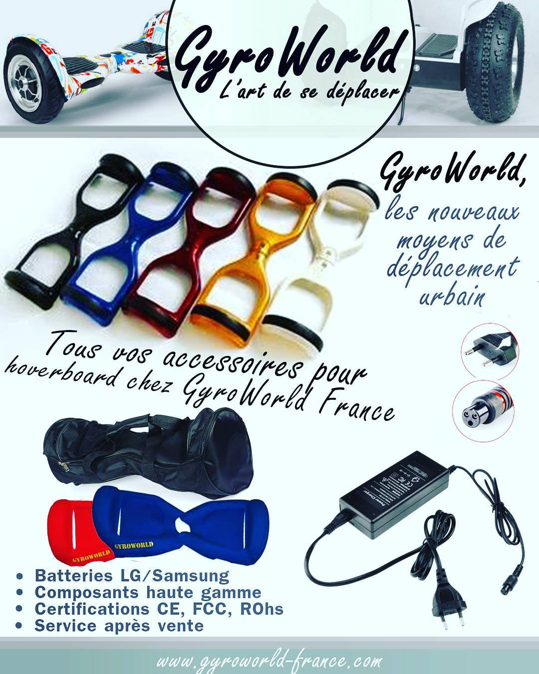 Retrouvez notre gamme d'accessoires sur www.gyroworld-france.com
#hoverboard #gyropode #gyroworld #smartboard #segway #monowheel #skate #trottinette #airwheel #fun #funny #hype #paris #style #geek #technologie #ecologie #future #accessoires