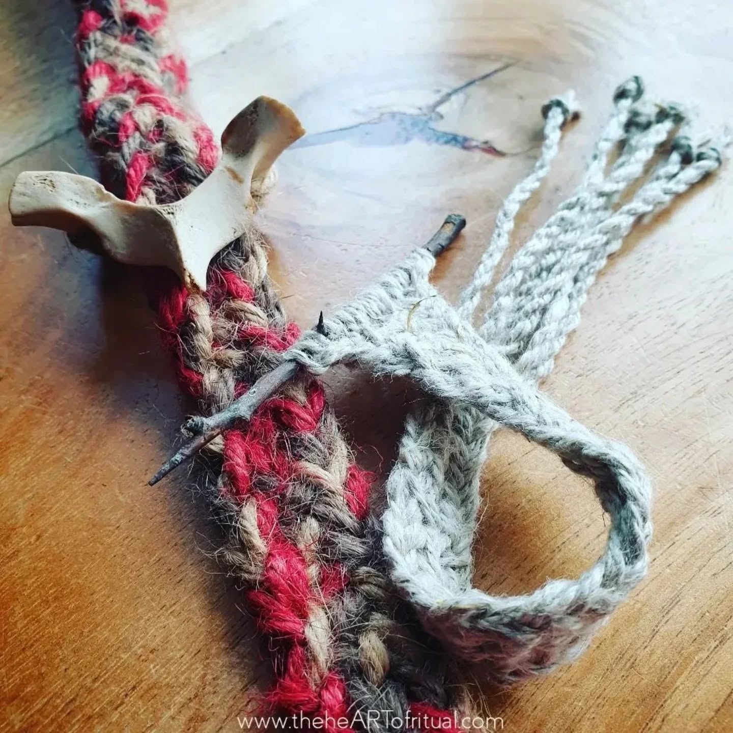 MUSINGS | The Turning Thread – Fibre, Breath, and the Spellwork of Spring
The woven belt and cordage in this image belong to an older language of fibre and breath. Hand-spun wool drawn into line. Plant fibre twisted into knotwork. Bone closing a circle around the body. These forms were never merely decorative. They were gestures of binding, of protection, of attention gathered at the living centre.
This essay traces the deeper cultural memory behind such work. It moves through spinning wheels and drop spindles as rhythmic portals, through Brigid’s woven girdle and cloth blessings, through red thread protections tied to animals and homes, through knotwork and amuletic cordage, folk magic, and into the spring season where the element of air belongs to vibration, speech, and the shaping power of the spoken word.
Thread, in Irish tradition, carries more than fibre. It holds boundary and belonging, breath and intention, continuity and release. This piece explores how weaving, spinning, and binding sit at the heart of our seasonal cosmology rather than at its decorative edge.
Read the full article here:
theheartofritual.com/post/the-turning-thread-fibre-breath-and-the-spellwork-of-spring
Details on these images
1: wool woven crios with fox bone, and plant fiber talisman woven on hawthorn
2. wool gathered from the brambles, dyed with medicinal herbs
3. weaving a woollen altar cloth
4. hair jewelry (yes, this is my own hair)
5. woven dandelion stalk vessel
6. wild willow platter
7. snowdrop stalk cordage
8. selection of medicinal herb plant fiber cordage
_______________________________
The heART of Ritual
theheARTofritual.com
© 2026 The heART of Ritual™. All rights reserved.
#theheARTofritual
theheartofritual.com/post/the-sung-word-at-the-threshold