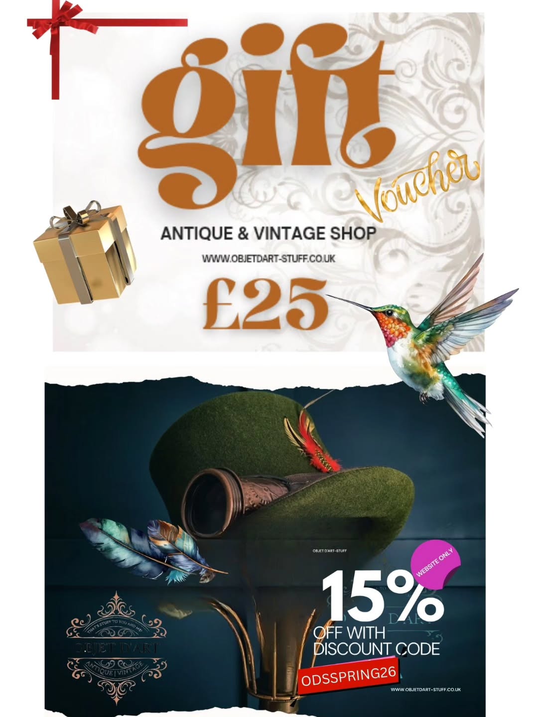 #stufftoyouandme #objetdart the gift 🎁 ✨️ of giving with a gift voucher. www.objetdart-stuff.co.uk