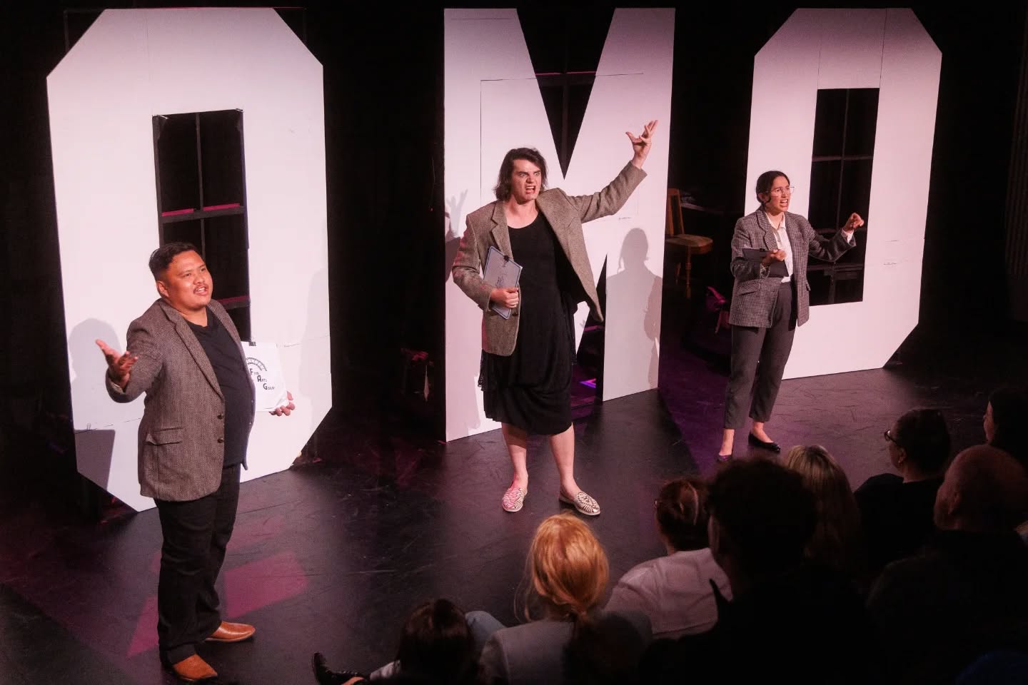 A few shots of the chaos that unfolds every night in HOMOWOOD. Thanks @alexrabinaphoto for the pics!
We are on for TWO MORE NIGHTS! Limited tickets still available via NZ Fringe and BATS Theatre.