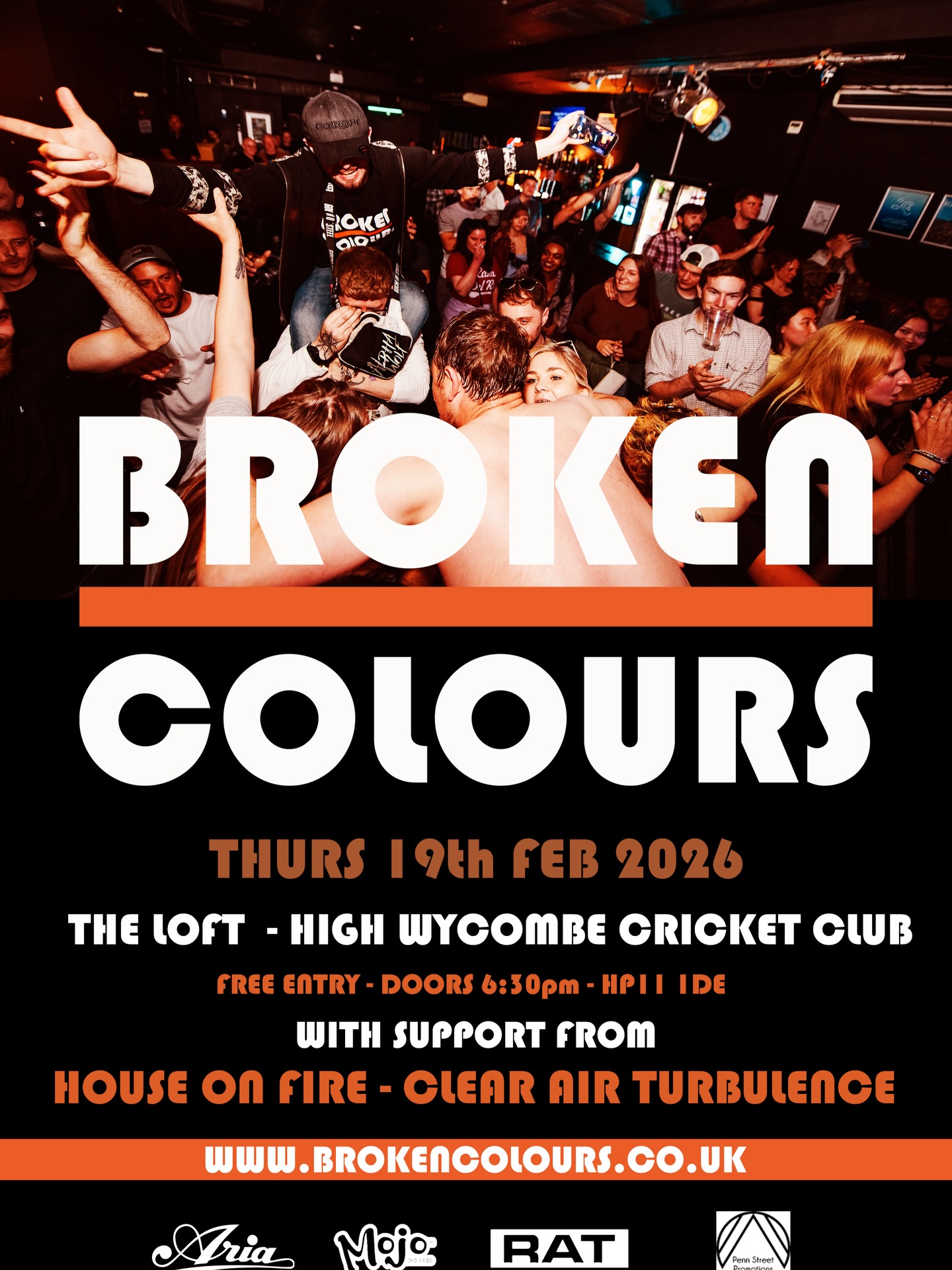 Broken Colours play The Loft, which is located at the High Wycombe Cricket Club, with support from 2 local bands.
This is Broken Colours warm up shows before they hit the road in March, so hope to see you all down there for some new music.
Please click here for your FREE ticket
https://www.hwcc.co.uk/events/the-loft-launchpad
Support acts
@houseonfire_band
@officialcatband