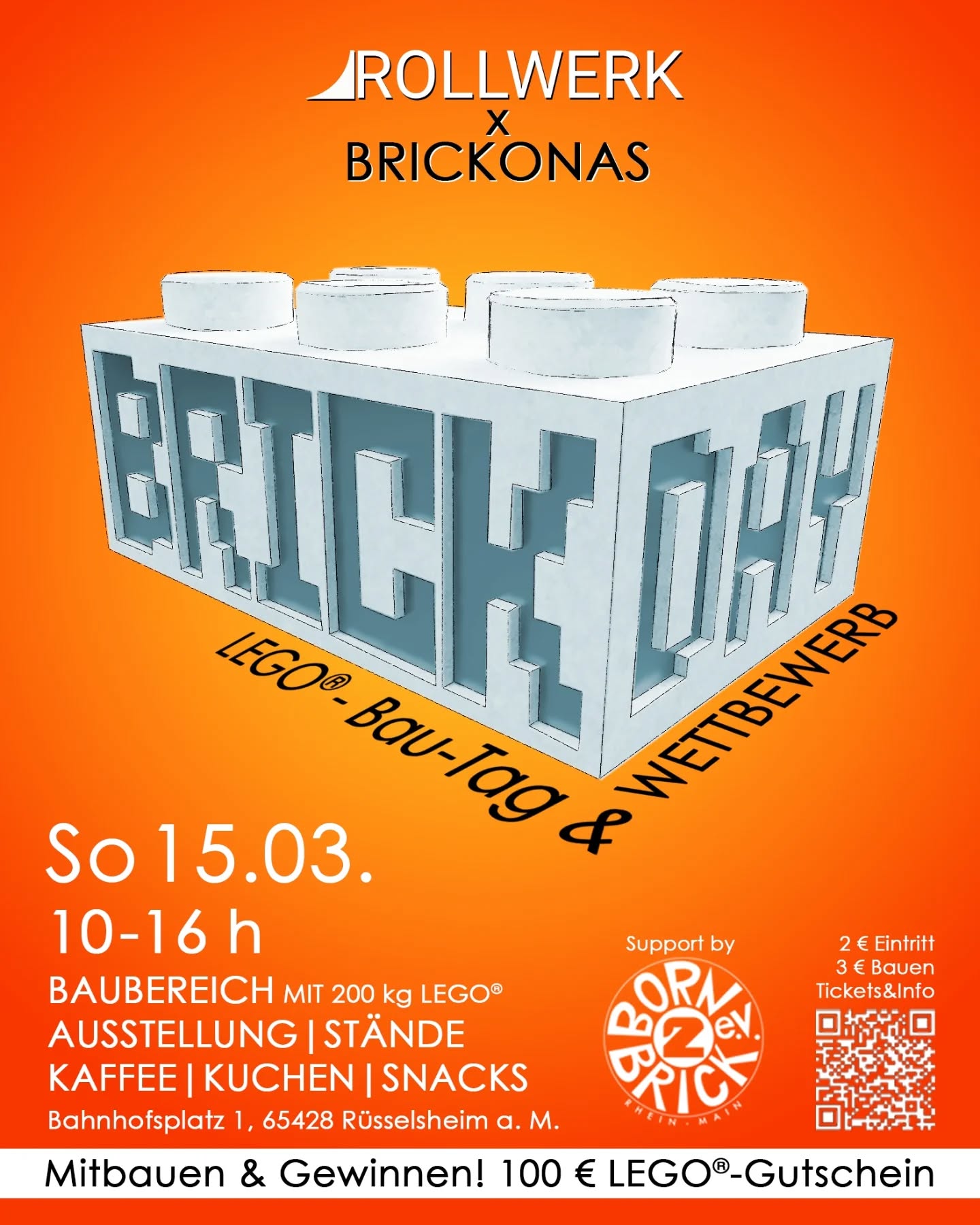 LEGO-Bau-Tag im Rollwerk! 🧱✨
Egal ob jung oder alt – mit über 200 kg LEGO zum freien Bauen – das größte Bau-Event des Jahres – werden an diesem Event LEGO-Herzen höher schlagen! Baut, tüftelt und lasst eurer Kreativität freien Lauf.
Freut euch auf Minifiguren, spannende Vintage-Sets, kreative MOCs (My Own Creations) und beeindruckende Mosaik-Bilder aus LEGO.
Und das Beste: Es gibt einen LEGO-Gutschein im Wert von 100 € zu gewinnen! 🎉
Kommt vorbei und erlebt einen Tag voller Spaß, Fantasie und bunter Steine!
Besucher:innen-Ticket 2€
Besucher:innen-Ticket + Bau-Slot 5€
Mogliche Bau-Slots
10-13 Uhr
13-16 Uhr
Infos über @brickonas und Tickets über Link in Bio.
🖼️ @ben_nyb