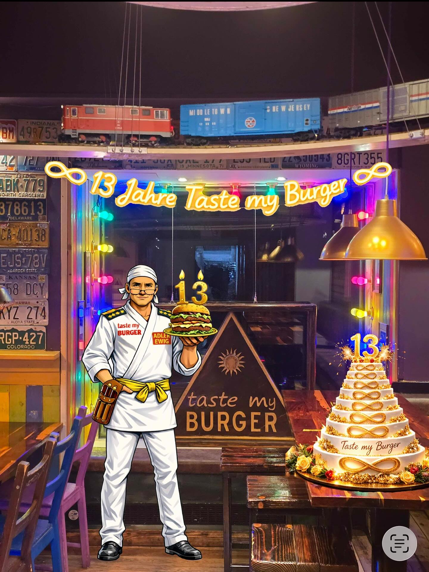 13 13 13
Jahre Burger Euro
13 ausgewählte Burger inklusive Pommes
für nur 13 €.
Dienstag bis Freitag · 4 Wochen
Vor Ort & To-Go
Danke für 13 Jahre Vertrauen.
#13Jahre #TasteMyBurger #Jubiläum #BurgerDeal #BurgerLiebe #SupportLocal #Anniversary #GastroLife