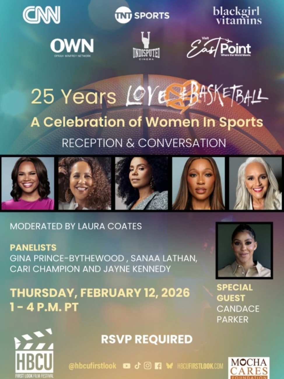 Earlier today, we hosted “Women in Sports: 25 Years of Love & Basketball — A Cultural Tribute + Conversation”, an afternoon reception and panel discussion celebrating the enduring legacy of Love & Basketball and the powerful role women athletes play as cultural storytellers.
Presented by CNN, TNT Sports, Black Girl Vitamins, Visit East Point, and OWN, this special event brought together leaders across sports, media, film, and culture to reflect on Love & Basketball as a cinematic classic—and to explore how women in sports continue to shape narrative, visibility, and influence on and off the court.
What a time … what a time! A true Celebration of women in sports as we highlighted the past while acknowledging the magic of women in sports today. 💜
#HBCUFL #WomenInSports #LoveandBasketball25Years #HBCUFilmFestival #AllstarWeekendFun