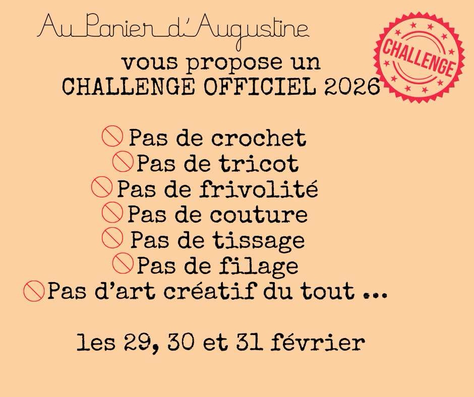 Alors qui ose relever le défi ??? inscription en commentaire !!
#crochet
#tricot
#frivolite
#macrame
#artcreatif
