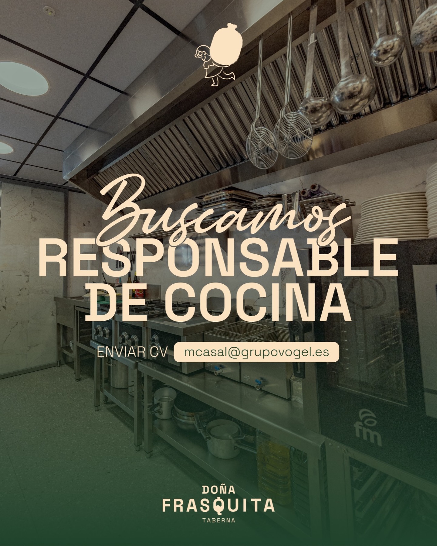 BUSCAMOS RESPONSABLE DE COCINA 👩🍳🔥
En Doña Frasquita Taberna seguimos queremos sumar a nuestro equipo un/a responsable de cocina con ganas de liderar, crear y mantener la esencia de nuestra cocina. Si te mueve el trabajo en equipo, la calidad del producto y el buen ambiente, este puede ser tu lugar.
📩 Envía tu CV a: mcasal@grupovogel.es
¡Te estamos esperando!
#DoñaFrasquita #Taberna #OfertaDeTrabajo #Hostelería #cocinaprofesional