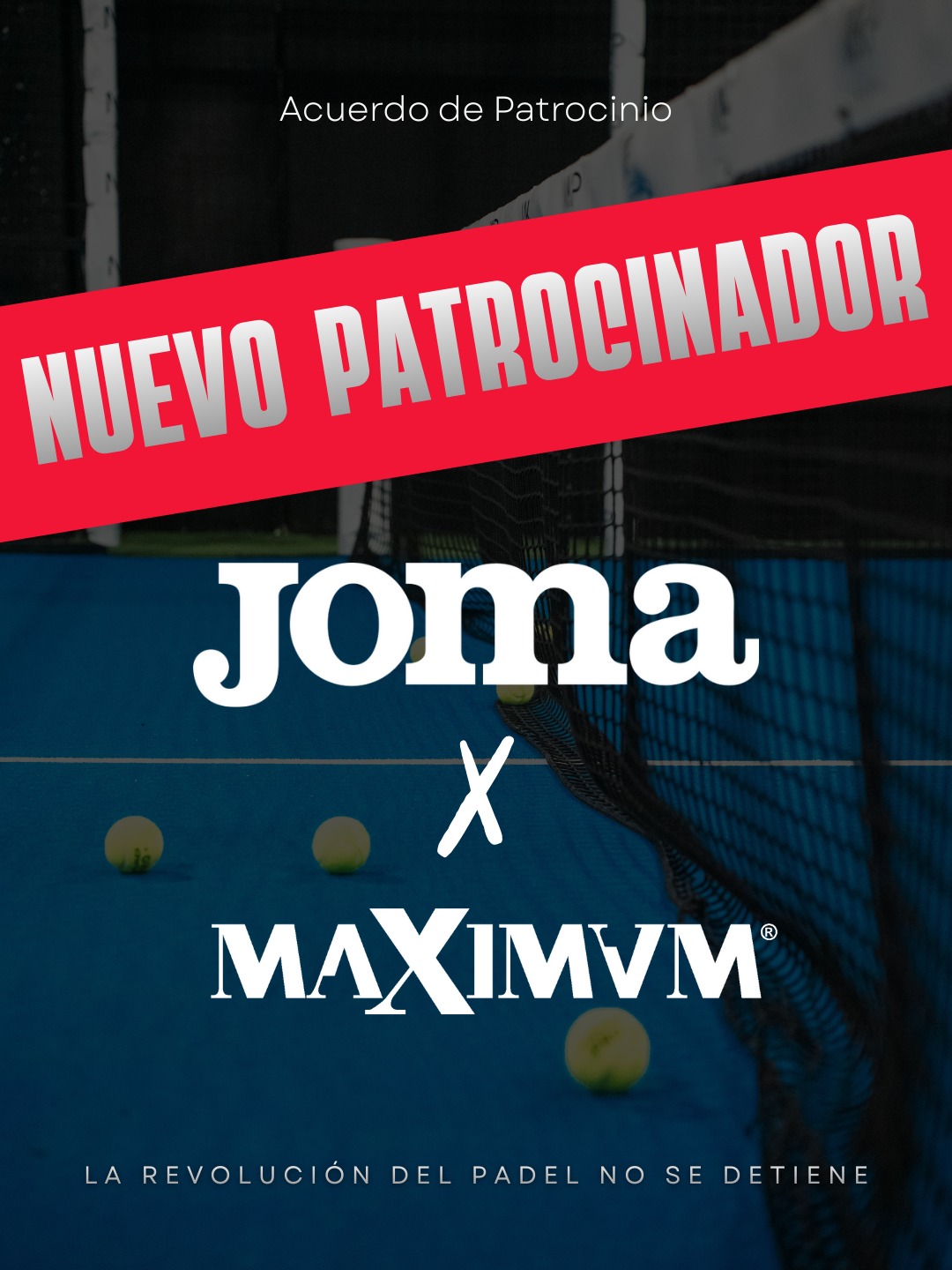 🔥🤝 ACUERDO OFICIAL | MAXIMUM × JOMA 🤝🔥
Maximum Padel Tour y Joma unen fuerzas para la temporada 🔝🎾
Una alianza con una de las marcas deportivas más prestigiosas, que pasa a ser camiseta oficial femenina en nuestros torneos.
¿Qué trae este acuerdo? 👇
👕 Camiseta Joma oficial para mujer
🎁 Sorteos presenciales en las finales
🏷️ Descuentos exclusivos para todos los jugadores en la nueva tienda Joma de Tarragona
Seguimos creciendo, sumando marcas top y ofreciendo más valor a nuestra comunidad.
Esto es Maximum. Esto es solo el principio. 💥