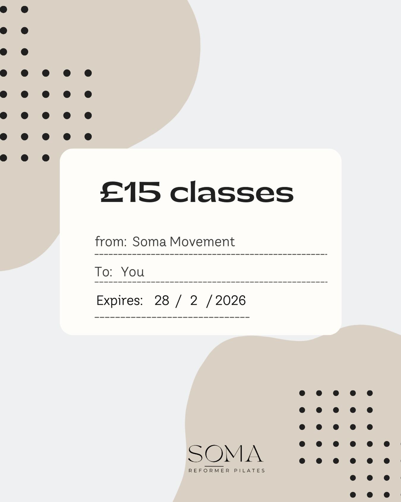 We’re feeling all the love this February
To celebrate, we’re now offering drop in Reformer classes for just £15 until the end of the month
Whether you’re brand new to Reformer and always wanted to try or just fancy moving your body with us even more, this is the perfect time to come and try a class.
Limited-time offer, feel-good movement, and all the cosy Soma vibes.
Book your spot now before February slips away, we can not wait to see you 🫶🏻