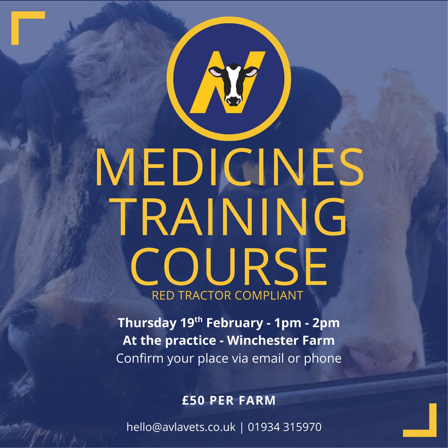 On Thursday next week we’re holding another Medicines Training Course.
💉 This will cover everything from which medications to use and when, injection techniques, avoiding residues, medicine storage and record keeping (including use of Medicine Hub).
🚜 For Red Tractor compliance dairy farmers must complete this training every 5 years, and within the last 10 years for beef and sheep farmers.
🌡️ However, this course is appropriate for anyone wanting to learn more about appropriate medicine usage!
1pm at the practice - it’s estimated to last about an hour. Please let us know if you’ll be in attendance, we already have a couple confirmed 😊