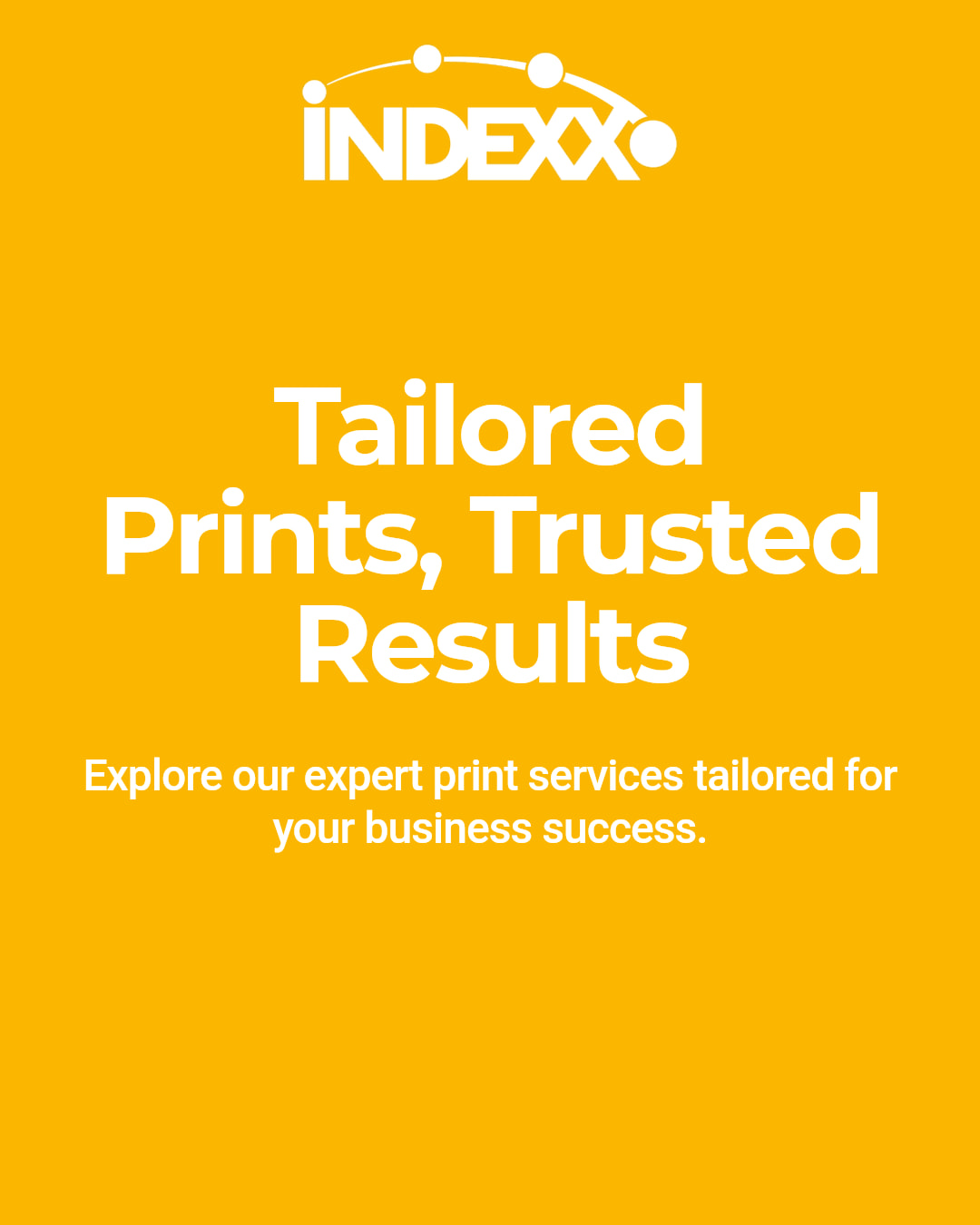 Local businesses trust Indexx because we tailor every print solution to fit their unique needs, no cookie-cutter jobs here.
Ready to see how personalized print solutions can boost your business? Let's talk!