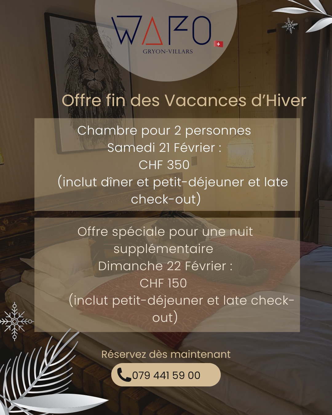 Offre fin des vacances d’hiver ❄️✨#lewafo #havredepaix #séjournature #dogfriendly #magicpass #alpesvaudoises