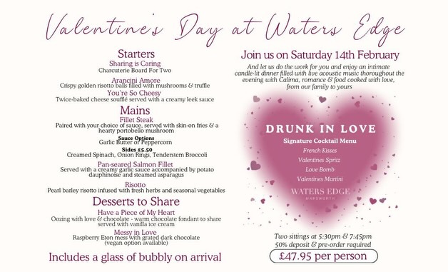💕 VALENTINE’S DOUBLE DATE, 5:30PM SITTING💕
We’ve opened a special early evening Valentine’s sitting that’s perfect for double dates, couples & friends who want a relaxed, romantic start to the night ✨
🥂 Tables of 4 receive a complimentary bottle of white or red wine for the table
🕯️ Candlelit atmosphere & full Valentine’s menu
⏰ Ideal if you fancy dinner with us after a lovely romantic stroll then heading off for drinks, cinema or a cosy night in, or back in time for the childminders, we’ve got you covered!
🎶Sit back and unwind with acoustic sounds from the lovely duo @calima_acoustic
This sitting is limited availability and already filling.
📲 Booking essential, once it’s gone, it’s gone 💕
To book please email us at info@wemarsworth.co.uk or follow the links below & in bio:
5:30PM sitting
https://www.wemarsworth.co.uk/event-details-registration/valentines-day-5-30pm-slot
7:40PM sitting
https://www.wemarsworth.co.uk/event-details-registration/valentines-day-7-45pm-slot