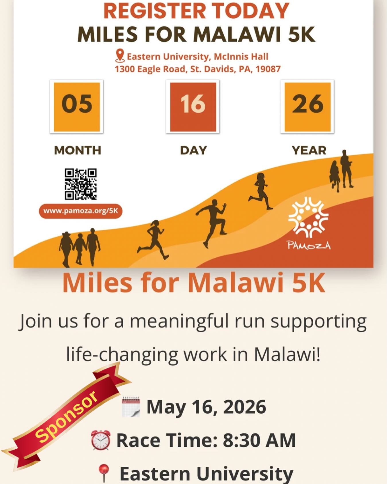 This #BlackHistoryMonth, we are proud to be a sponsor of Miles for Malawi, @pamozainternationalโs annual 5K.๐๐พโโ๏ธ๐
Through our Silver-level sponsorship, we are supporting programs that help families in Malawi, Africa alleviate poverty and suffering through education, healthcare, economic empowerment, and food security.
Honored to support meaningful, mission-driven work with global impact.
โโโโโโโโโโโ
#ProudSponsor
#NonprofitsSupportingNonprofits
#CommunityImpact
#milesformalawi