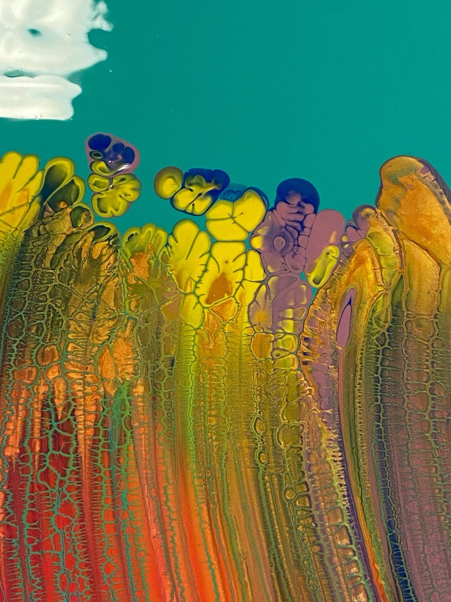 Τα ρευστά χρώματα μοιάζουν με αφηρημένο τοπίο.
Στο έργο της Μαρίας Κανάκη μου αρέσει η ένταση του χρώματος και η κατακόρυφη κίνηση που θυμίζει ανθισμένο λιβάδι.
Στο ατελιέ μου δουλεύουμε τη fluid ζωγραφική ως άσκηση ελευθερίας και εμπιστοσύνης.
Αν θέλεις να ζήσεις αυτή τη διαδικασία από κοντά, τα μαθήματα fluid art & pouring ξεκινούν την Πέμπτη 26 Φεβρουαρίου, 18:00–20:00.
🎪 Μάριον Κουμπούρη - The Art Flip Studio
🎨 Painting classes at my studio
📍 Κ.Σερβίας 12-14, Σύνταγμα
📩 Κράτηση θέσης: theartflip.com & 6944190122
.
.
.
.
#TheArtFlip #FluidPainting #AcrylicPouring #PaintingClasses #ArtStudio