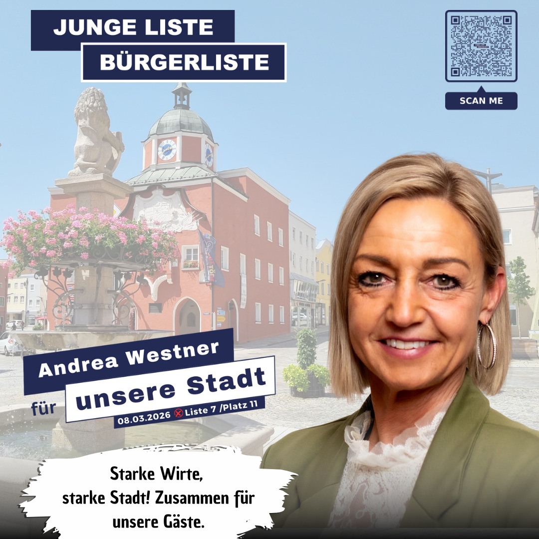 Starke Wirte, starke Stadt! Zusammen für unsere Gäste.“
🍽️ Andrea Westner unterstützt unsere Gastronomie – für lebendige Innenstadt und zufriedene Gäste.
Lerne unsere Stadtratskandidat*innen kennen! Auf unserer Homepage www.jl-bl.de gibt es alle Infos zu unseren Zielen und Visionen – und alle Termine, bei denen du direkt ins Gespräch kommen kannst. Dein Kontakt zählt!
#kommunalwahl2026 #stadtrat2026 #pfarrkirchen #GemeinsamFürEinLebendigesPfarrkirchen