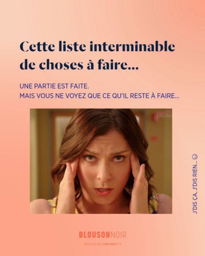 Vous n’avez pas terminé un projet en cours…
Et il vous prend la tête ! 🤯
Vous ne voyez que ce qu’il vous reste à faire.
Mais la liste de ce que vous avez à faire ne désemplira jamais. 😱
Après ce projet, il y en aura un autre, puis un autre encore…
Le sujet n’est pas forcément de mieux vous organiser. C’est d’apprendre à vivre avec cette liste sans fin de choses à faire. 😁
Si ce post vous aide, partagez-le avec d’autres entrepreneurs/es créatifs/ves. Merci à vous ! 😁🙏
Et si vous souhaitez être accompagné/e pour :
• structurer votre activité de designer ou d’artiste,
• développer votre Chiffre d’Affaires,
• améliorer la rentabilité de votre entreprise,
• et dépasser les blocages qui vous limitent…
Découvrez le programme complet de l’accompagnement L’UNIVERSCITÉ sur le site (lien en bio).
• Accompagnement pris en charge à 100% par L’AFDAS (sous conditions)
• Prochaine session : Mars 2026
Pour en savoir plus, vous pouvez :
📞 réserver un rendez-vous découverte (lien en bio),
💬 ou m’envoyer un MP. 😁
BLOUSON NOIR est un organisme de formation certifié Qualiopi qui accompagne les métiers de la création à développer leur activité d’entrepreneurs/es créatifs/ves.
#MentorBusiness #FormationProfessionnelle #EntrepreneuriatCreatif #VivreDeSonActivite #Organisation