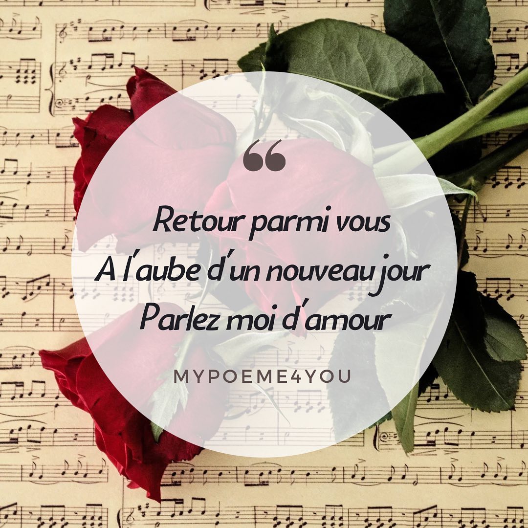 Retour parmi vous
A l’aube d’un nouveau jour
Parlez moi d’amour 😍
#haiku #haikupoesie #nouveaujour #parlezmoidamour #mypoeme4you