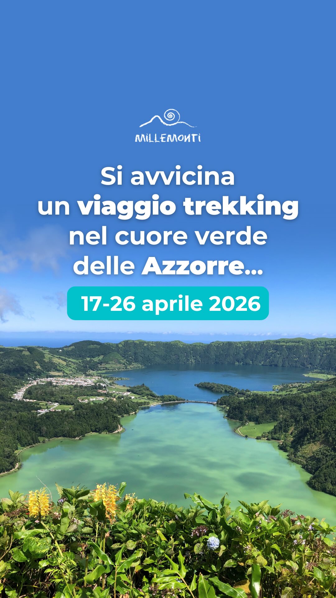 Si avvicina un viaggio trekking nel cuore verde delle #AZZORRE 🏞️
🌳 A São Miguel camminiamo tra laghi leggendari e foreste da sogno
⛰️ A Pico saliamo sulla lava nera fino alla vetta più alta del Portogallo
🌊 A São Jorge attraversiamo fajãs sospese tra cielo e oceano
🥾 Un’avventura da vivere a piedi, passo dopo passo.
Con una Guida professionista dall’Italia, sempre al tuo fianco!
✨ Il tuo posto è alle Azzorre. Parti con MilleMonti! 🇵🇹
#millemonti #trekking #viaggiotrekking #azoresisland
@sportlandweb_ @kayland_official @rockexperienceofficial @guidealpinelombardia @guidealpine_italiane