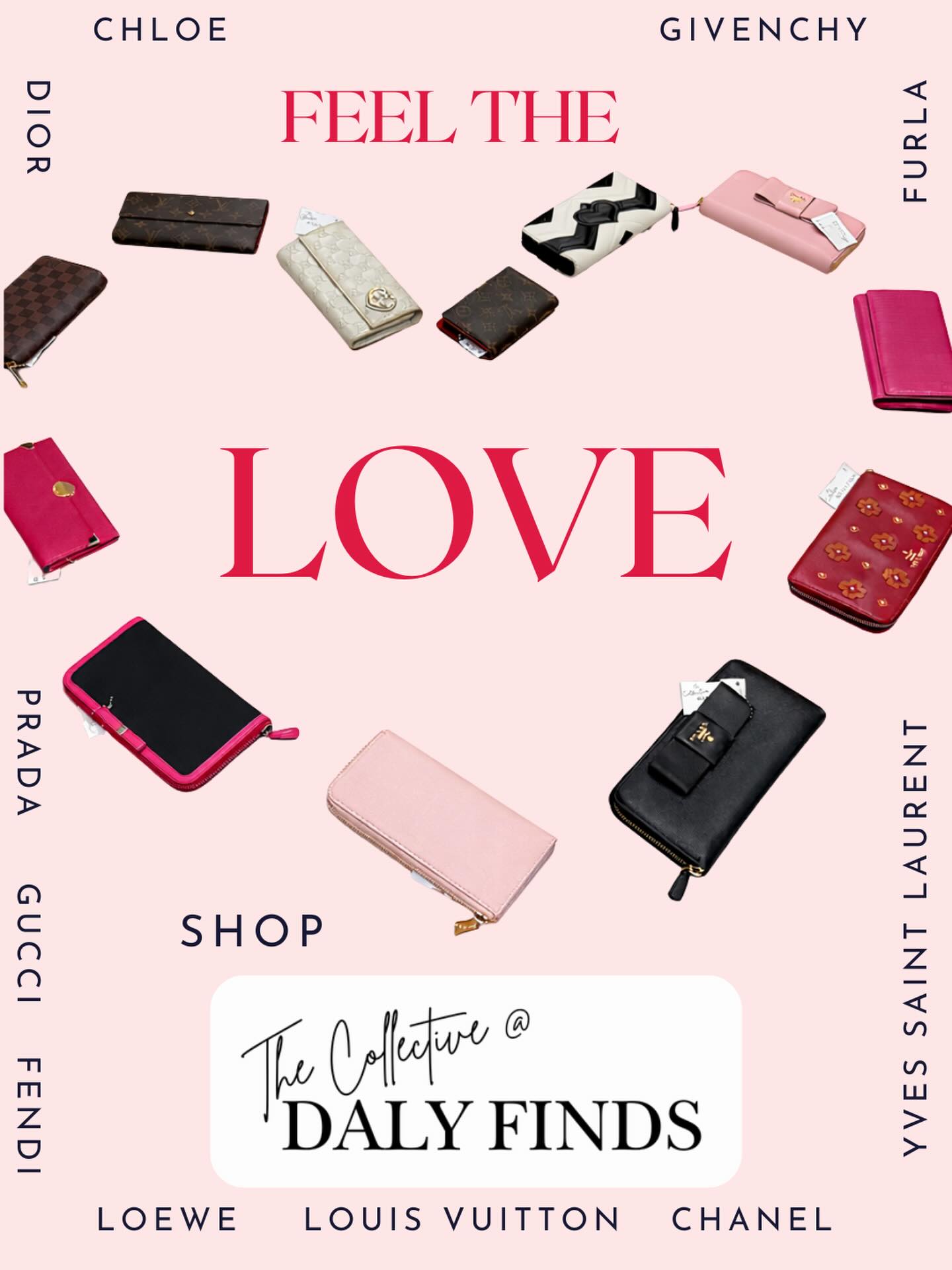 ❤️ FEEL THE LOVE ❤️
Designer details. Timeless style. Pieces that make your heart skip a beat.
Our newest collection of luxury wallets has arrived at The Collective @ Daly Finds — featuring iconic brands like Louis Vuitton, Prada, Gucci, Chloe, Givenchy, YSL, Furla, and more.
Whether you’re treating yourself or searching for the perfect Valentine’s gift, these beauties are ready to find their next home.
✨ Limited quantities
✨ Authenticated luxury
✨ One-of-a-kind finds
Shop in store now — because love at first sight does exist 😉
📍 Daly Finds Resale Boutique
12300 W I-10, Building 2 — San Antonio
#DalyFinds #SanAntonioResale #DesignerResale #LuxuryForLess #ValentinesStyle