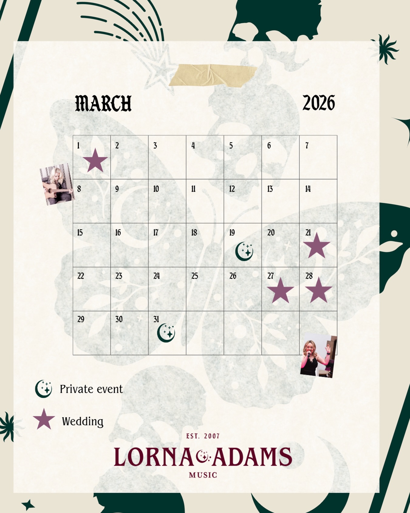 AVAILABILITY UPDATE - The start of Spring is here, weddings are already underway and I am ready for a very busy 2026. Starting with a gentle March…. Still some weekend availability for those last minute bookings but enjoying the start of the new season!