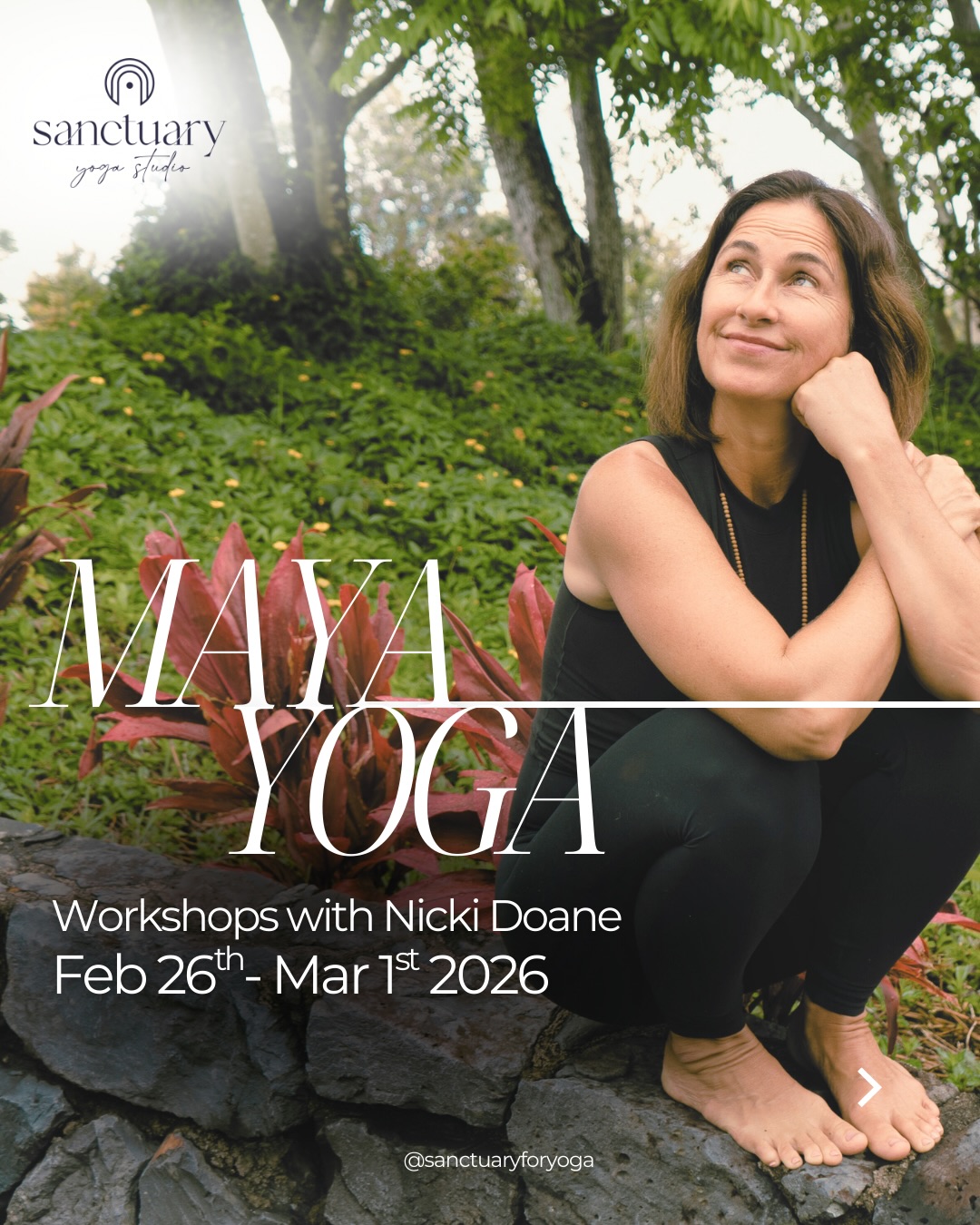 Something special is coming to @SanctuaryYoga next weekend. ✨
We are so honored to host Nicki Doane for a 4-day Maya Yoga immersion! 🧘♀️🧘♂️🧘 @mayayogastudio
Whether you’re looking to refine your teaching or just want to find some space in your hips and heart, there is a seat for you.
The Lineup:
🗓 Thurs: Teacher Tune-Up (4:30-7pm)
🗓 Fri: Hip Openers: Free Your Life (4-6:30pm)
🗓 Sat: Inversions & Alignment (9am) + Restorative (1:30pm)
🗓 Sun: Full Spectrum Flow (10am)
Invest in your practice. ✨ Link in bio to grab your spot! 🎟️