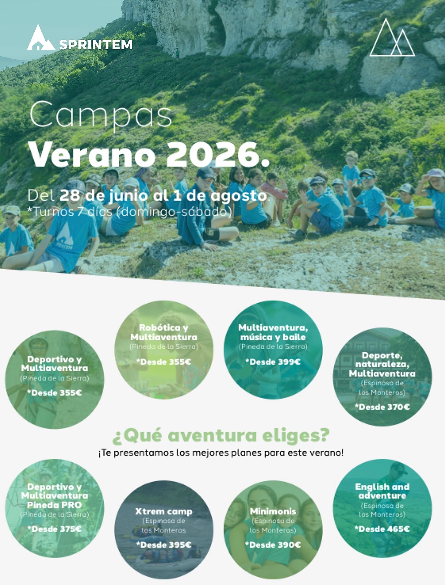 ☀️CAMPAMENTOS DE VERANO 2026 ☀️ Inscripciones abiertas en ➡️ www.sprintem.com
Actividades que inspiran, educan y crean recuerdos inolvidables.
¡El verano que todos quisimos vivir!
#verano #burgos #campamentos #summercamp