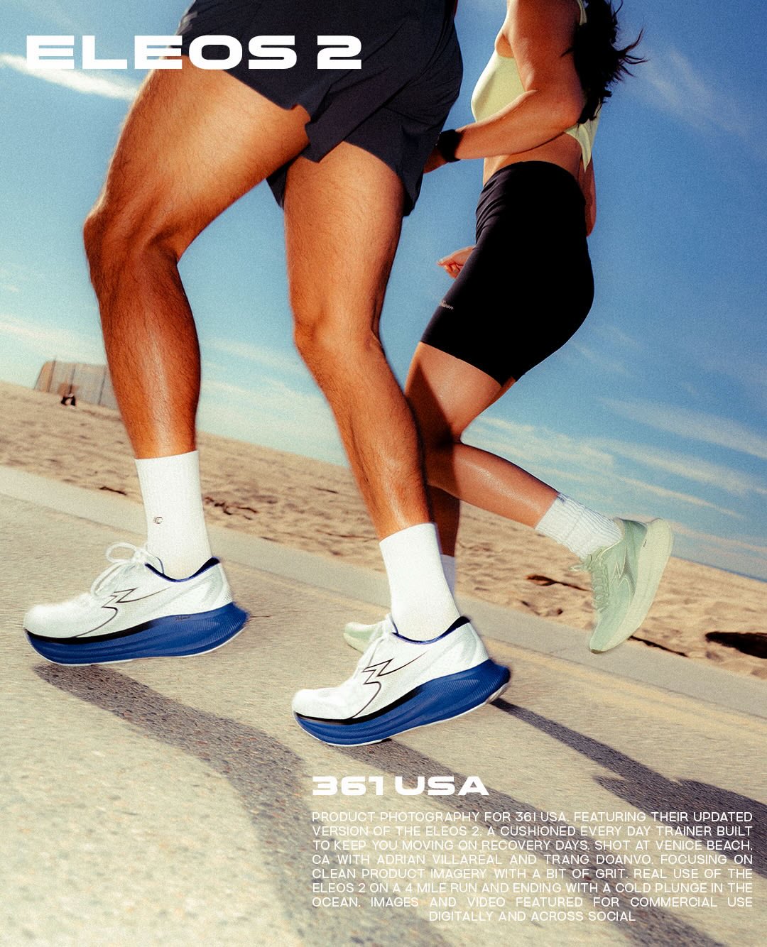 Fun shoot with friends featuring @361usa
.
Some images shot of the new Eleos 2 by 361 USA. A cushioned daily trainer meant to keep you comfortable during your recovery and easy runs. Clean and simple imagery was the goal. Stuff that you could use in a variety of ways. Ended the shoot with a cold plunge in the ocean and the water felt perfect. 🌊🌞. Thanks to @trangadoanvo and @adrianxvillarreal for the help with this. And @behindtherun for bringing me on to shoot this.