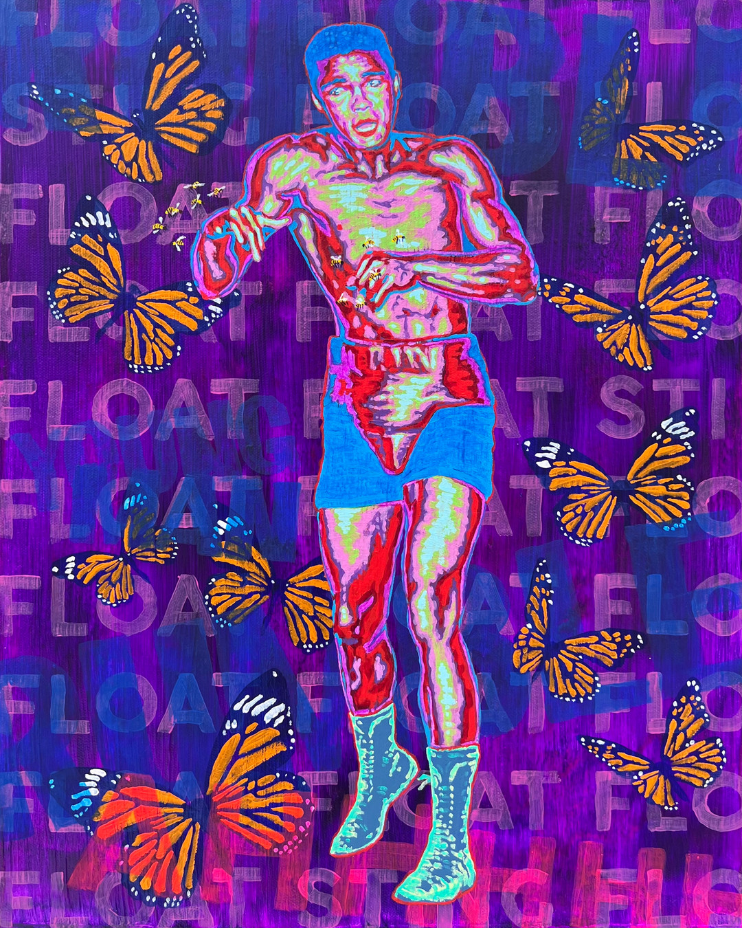 I named this acrylic on canvas painting 'Rumble Young ManRumble, Ahhhhh!' 🥊 This painting captures the spirit of Muhammad Ali and his poetic power at the same time it Honors one of the greatest boxers of all time! 🥇 Experience a painting that represents Muhammad Ali's legacy and his incredible way with words. This piece recognizes Muhammad Ali not just as a fighter, but as a poet who inspired millions. #MuhammadAli #ArtInspiration #BoxingLegend #AliQuotes #ArtOfBoxing #Inspiration #ArtAppreciation #GreatestOfAllTime