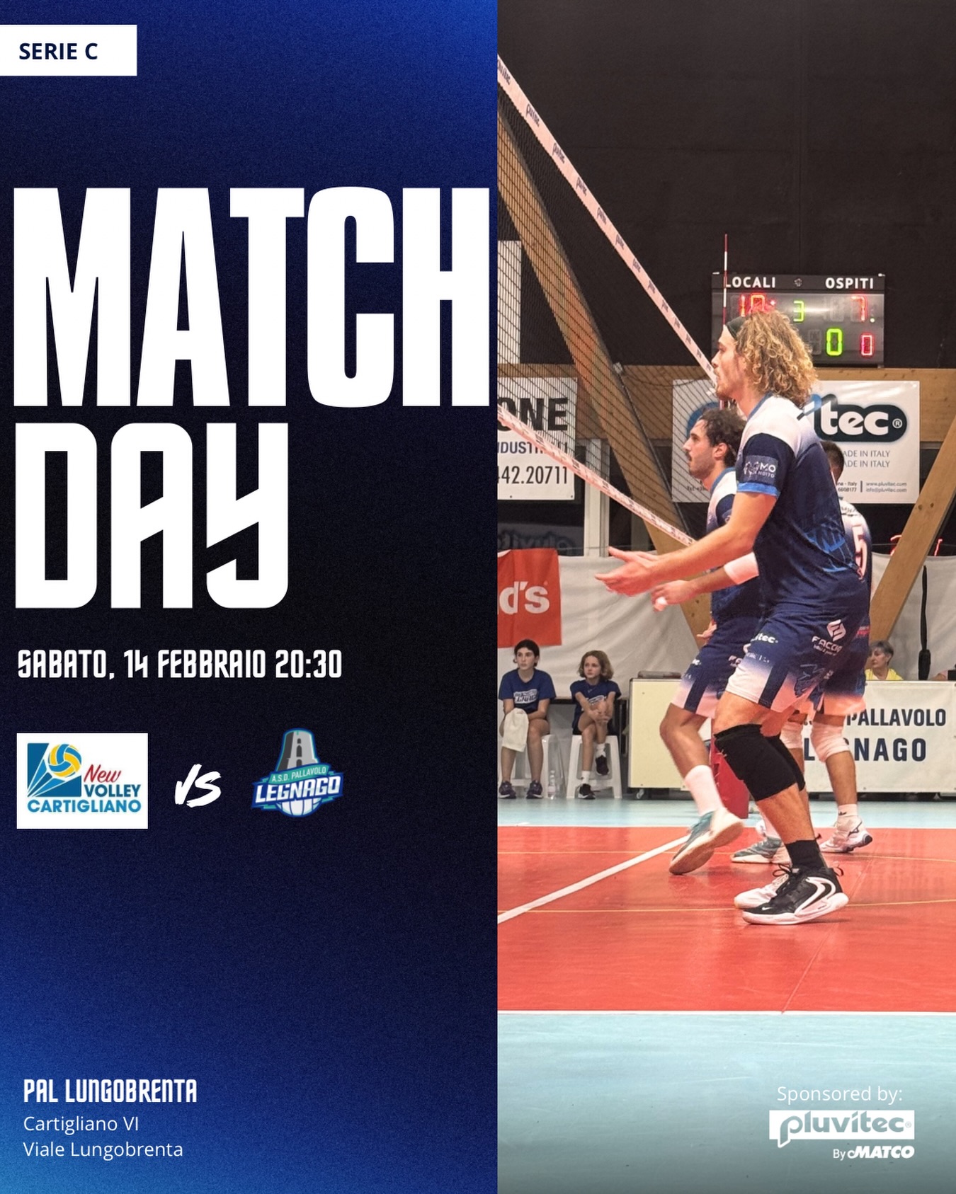 Serie C – 13ª giornata di campionato
Pluvitec Volley Legnago scende in campo in trasferta contro Cartigliano Volley per una nuova sfida.
Romantica forse no, di fuoco? Sicuramente! 🔥
🕣 Ore 20:30
📍 Pala Brenta – Cartigliano (Viale Lungo Brenta)
🆚 Cartigliano Volley
Il modo migliore per festeggiare San Valentino? Passarlo con la vostra squadra del cuore 💙💪
Vi aspettiamo anche in trasferta per far sentire il vostro supporto!
#asdpallavololegnago