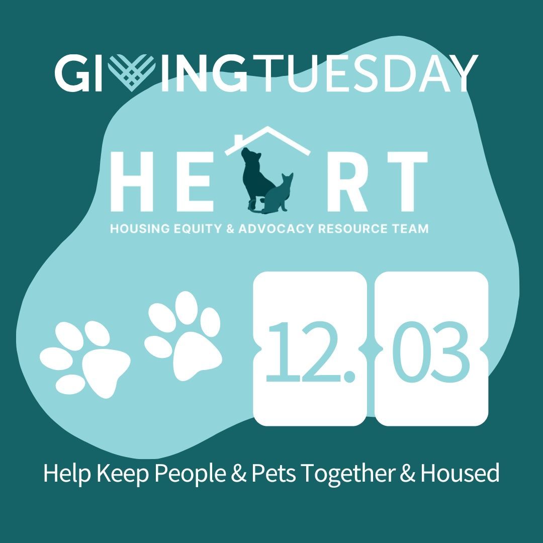 Eviction rates are rising, and shelters are reaching capacity. Your support can make a life-changing difference for people and pets. Every donation helps ensure that individuals and families have a safe place to call home during challenging times. Click the link in our bio or visit givebutter.com/HEARTLAGivingTuesday to show your support. #GivingTuesday #PeopleandPets