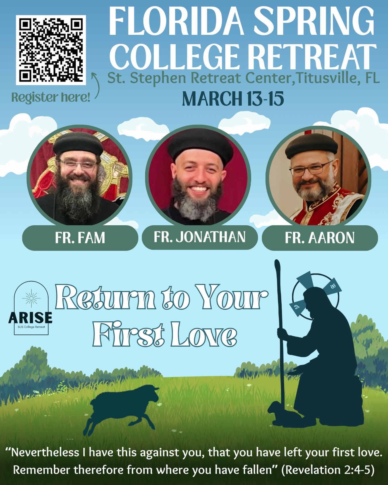 Hi FL OCCM!! Registration is open for the Arise College Retreat! To Sign up, please use the barcode on the flyer!
May God bless this service 🙏🏼