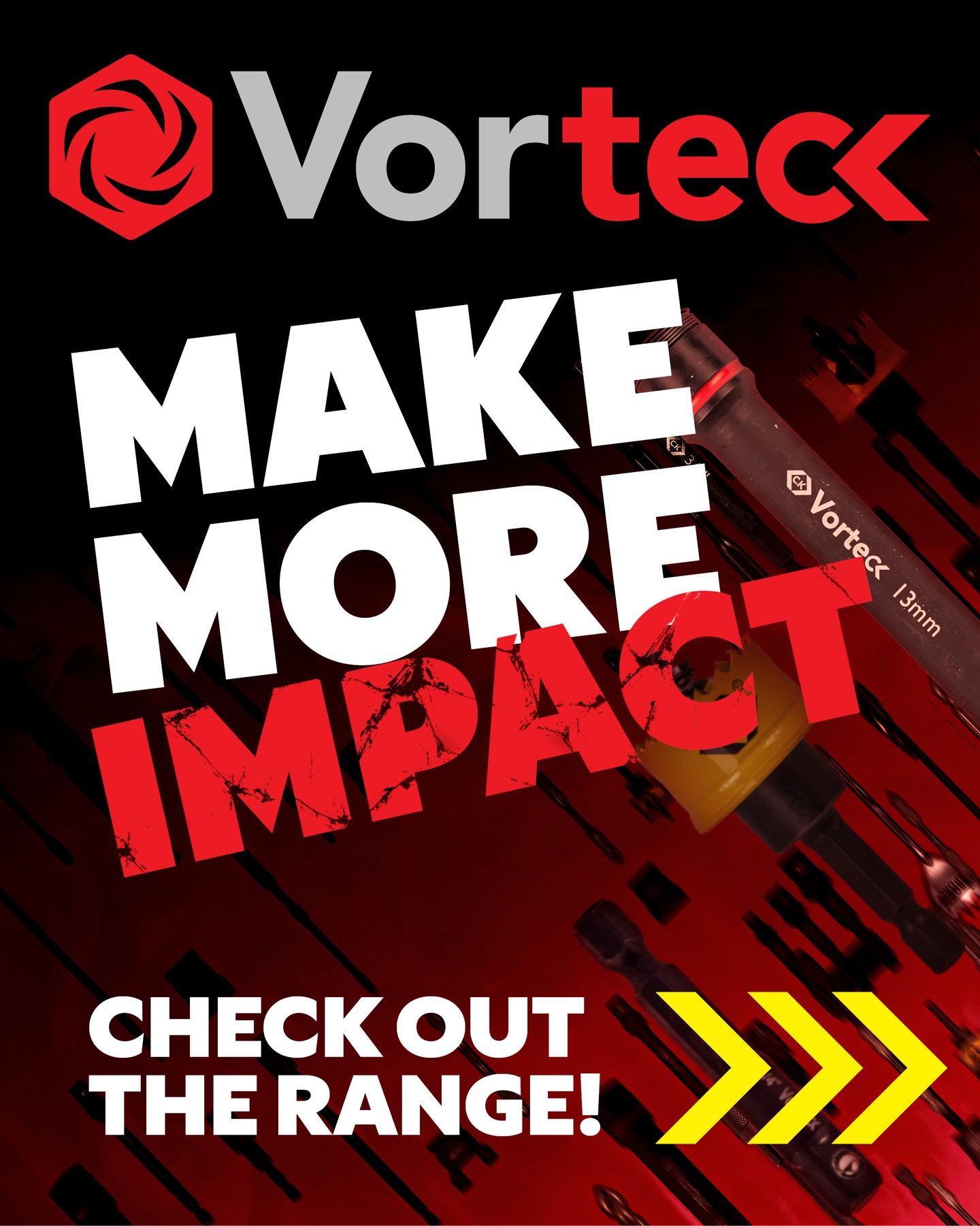 Modern impact drivers deliver extreme torque in rapid bursts 💥
Vorteck accessories are built to manage that force, using torsion-optimised geometry and advanced metallurgy to improve power transfer and reduce stress.
The result is smoother driving, longer life and dependable performance, even under continuous high-impact use ⚡️
Designed for today’s tools.
Built for real-world work.
Made for IMPACT!