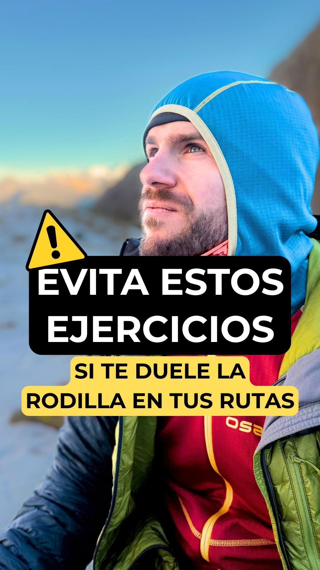 ❌ No todo ejercicio ayuda cuando duele la rodilla
Y esto es importante decirlo claro.
Muchas veces escucho:
👉 “Tengo que reforzar la rodilla”
Y la intención es buena…
pero el problema es cómo se intenta hacer.
Sentadillas muy profundas.
Impactos repetidos.
Salir a la montaña “a ver cómo reacciona”.
Todo eso, cuando hay dolor, no refuerza: castiga.
💡 La rodilla no necesita que la pongas a prueba.
Necesita control, progresión y sentido.
Y no, no todos los ejercicios valen.
Depende de tu momento, de tu historial y de lo que luego le pides a tu cuerpo en la montaña
(sobre todo en las bajadas).
Por eso la clave no es hacer más, sino elegir mejor.
Y ahí, el acompañamiento profesional marca la diferencia.
👉 Síguenos si quieres entender cómo entrenar para la montaña con cabeza, sin dolor y sin dejar lo que te gusta.