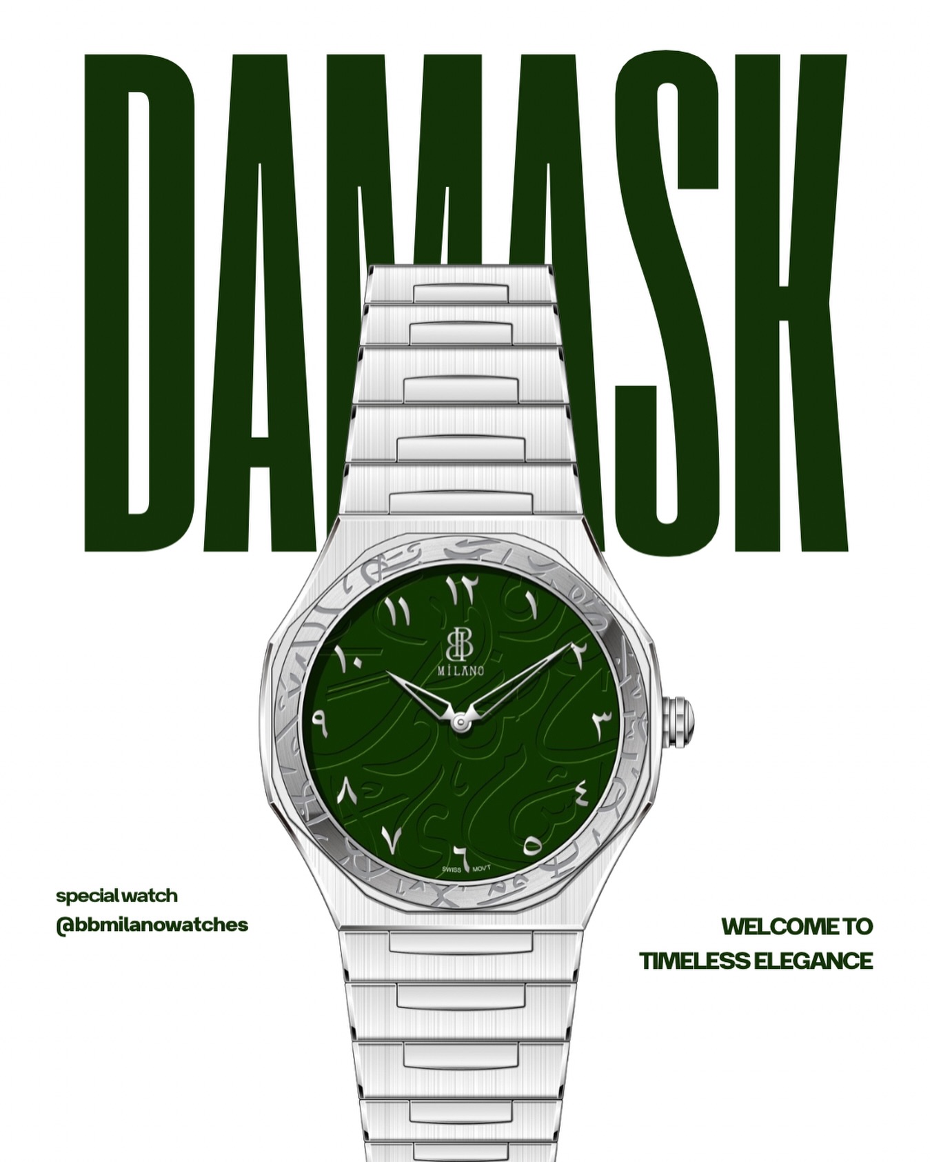 Where heritage meets modern precision.
A bold men’s design inspired by Damascene artistry,
now available in 5 distinctive colors ✨
Now available in Dubai. DM to order.