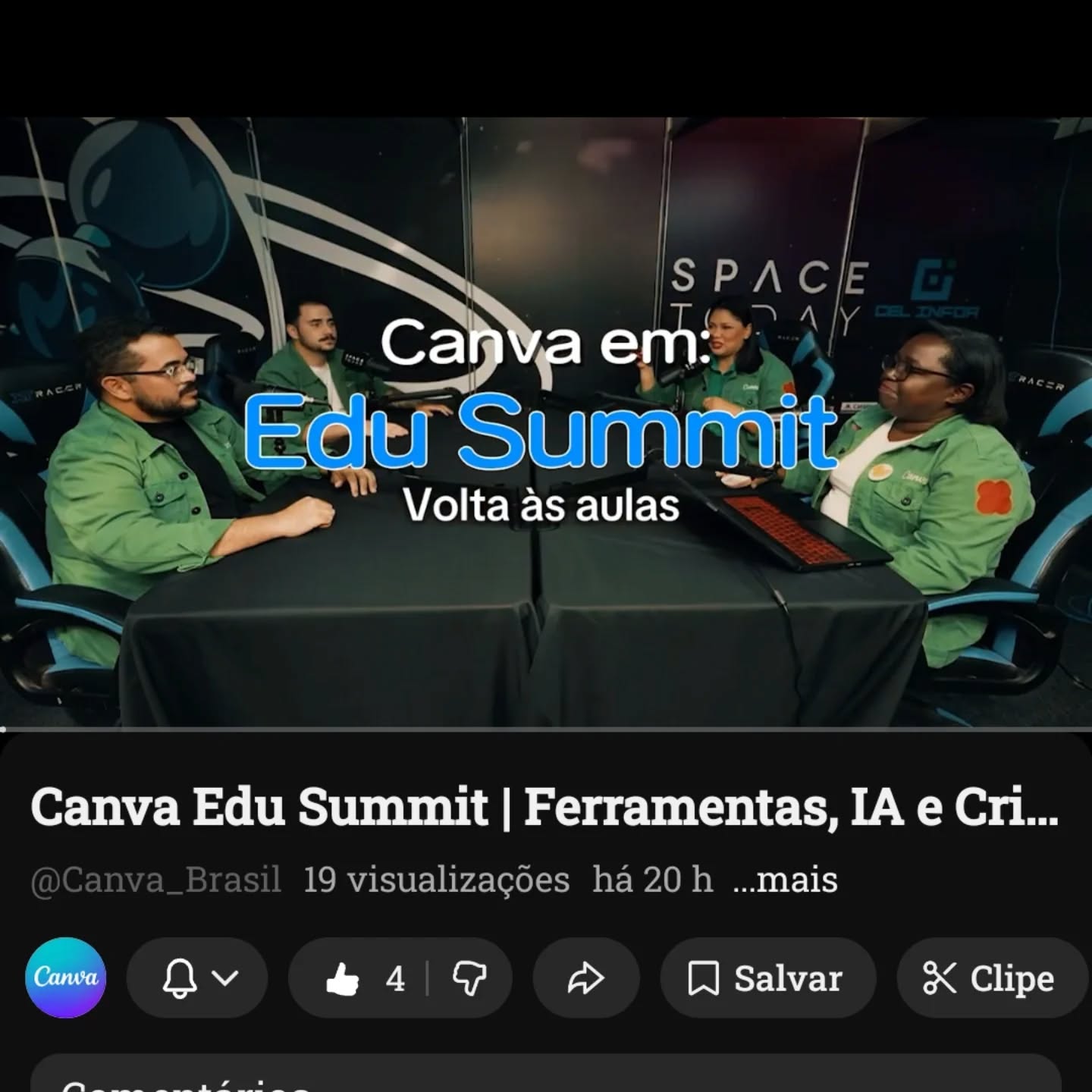 Já está no ar o Canva Edu Summit, entra lá no YouTube do @canvabrasil (basta procurar canva_brasil) e vim se juntar a nós para aprender um pouco mais nesse momento Volta às aulas.
Se você nunca fez nada no Canva, não se preocupe porque vamos mostrar o passo a passo para você!
Link nos stories