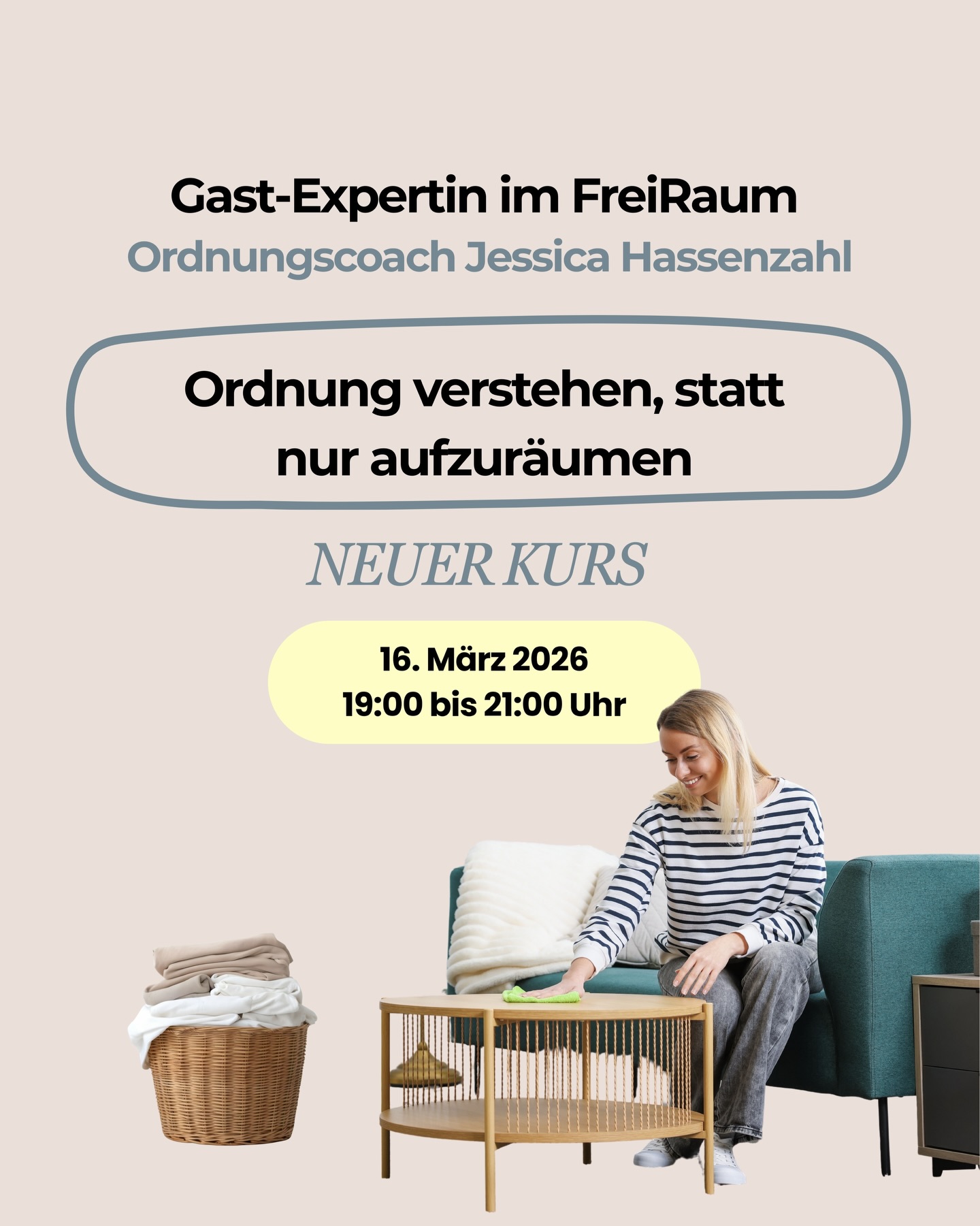 Ordnung beginnt nicht mit Boxen oder Minimalismus — sondern mit den richtigen Strukturen und echtem Verständnis.
✔️ Du verstehst typische Stolperfallen im Alltag und warum Ordnung oft nicht dauerhaft hält
✔️ Du bekommst alltagstaugliche Ideen und Systeme, die dich wirklich entlasten
✔️ Du entwickelst ein klares Gefühl dafür, was bei euch funktioniert
✔️ Du gewinnst mehr Ruhe und Überblick im Alltag
🎁 Bonus inklusive:
Alle Teilnehmerinnen erhalten kostenfreien Zugang zur Frühjahrs-Challenge
(30. März – 30. April | WhatsApp-Gruppe)
📅 16. März · 19:00–21:00 Uhr
📍 FreiRaum Heppenheim
👩👩👧 Kleine Gruppe (max. 8 Teilnehmerinnen)
💌 Interesse?
Kommentiere mit ORDNUNG oder schreib mir eine Direktnachricht — ich schicke Dir alle Infos!
#heppenheim #heppenheimbergstrasse #freiraumheppenheim #kursefürfrauen #bensheim