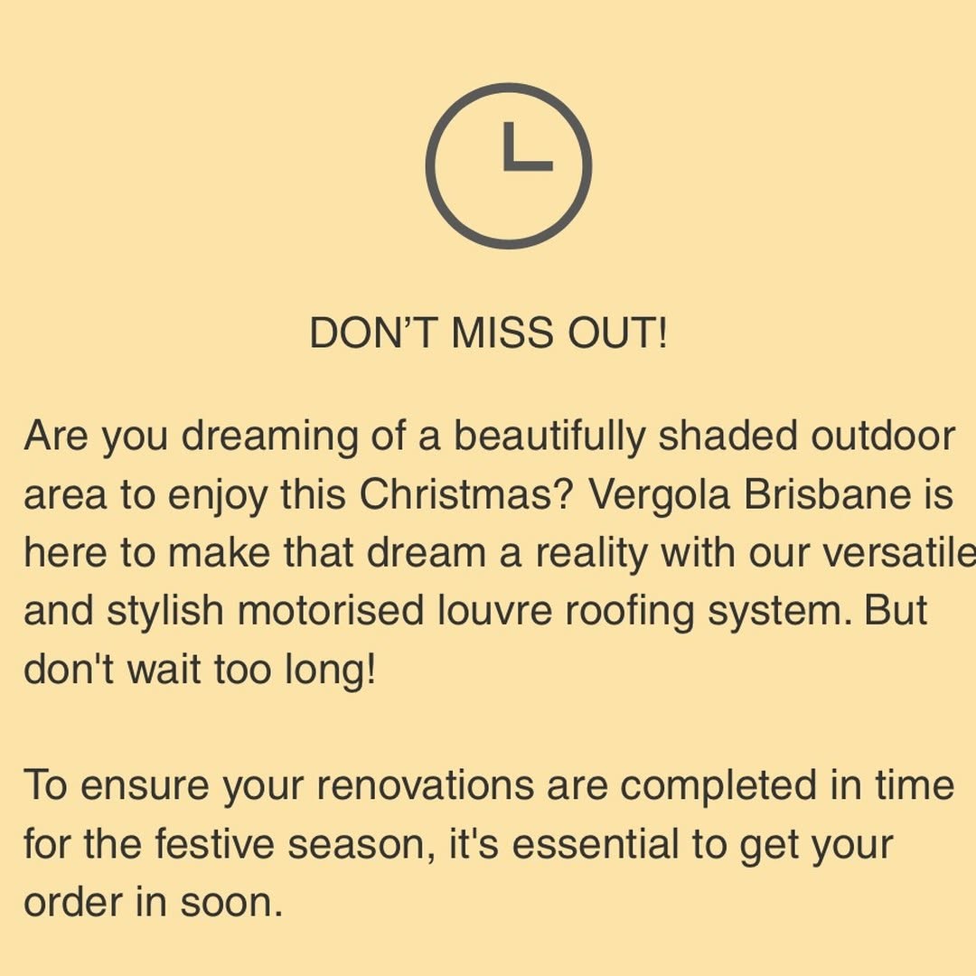 Are you dreaming of a beautifully shaded outdoor area to enjoy this Christmas? Vergola Brisbane is here to make that dream a reality with our versatile motorised louvre roofing system.
To ensure your renovations are completed in time for the festive season, it's essential to get your order in soon.
#vergola #vergolaopeningroof #vergola3d #professionalbuilders #brisbanevergola #VergolaBrisbane