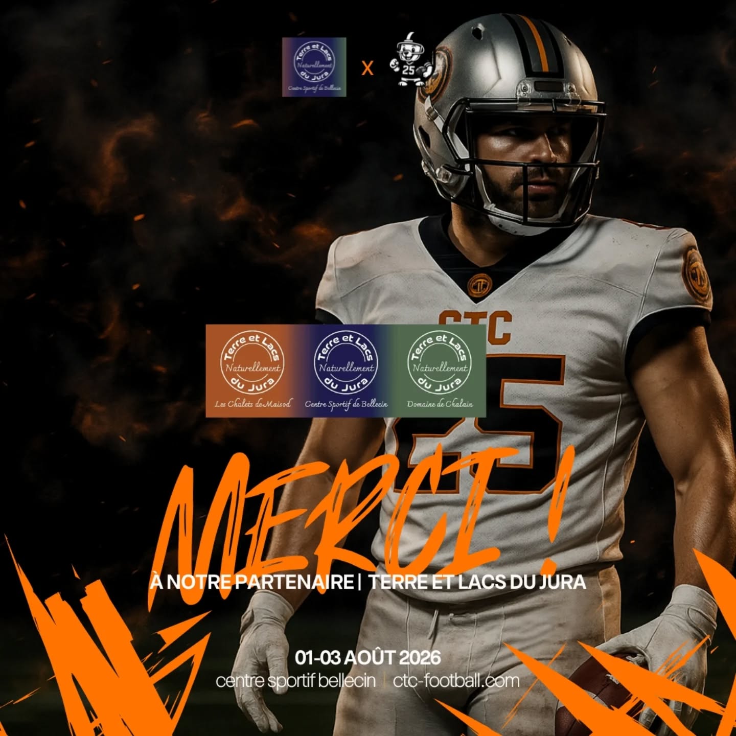 🔥 Merci au @centre_sportif_bellecin de nous booster toujours plus loin ! 💪
Tu veux t'entraîner comme un pro ? C’est ici 🏈
📅 CTC foot US 01-03 Août - places limitées, – inscris-toi !
👉 Lien et programme en bio