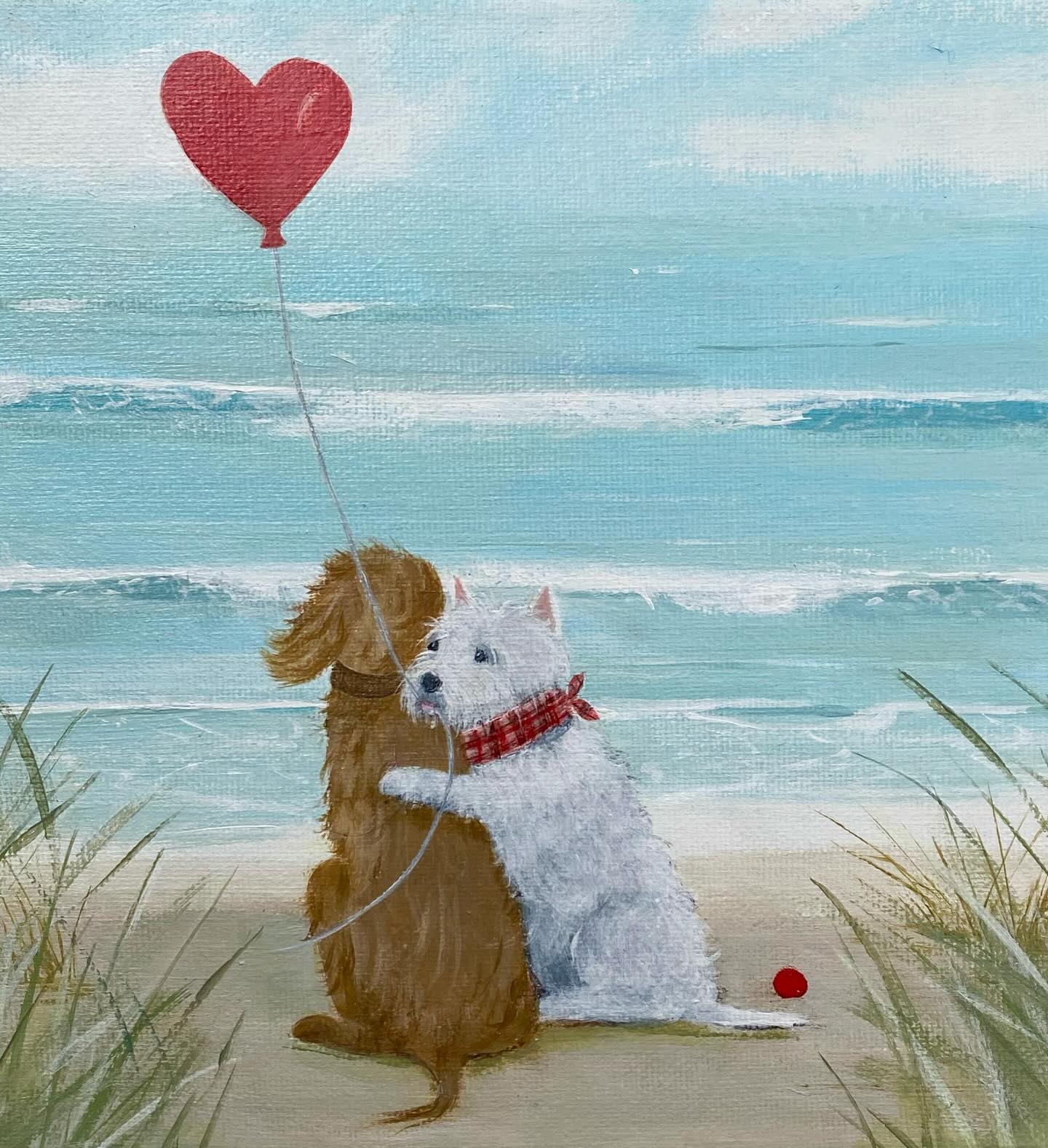 These two ❤️ have popped out for a Valentines walk together 😁
.
.
.
.
.
#dogvalentine #doglover #valentineart #dogfriends #dogpainting