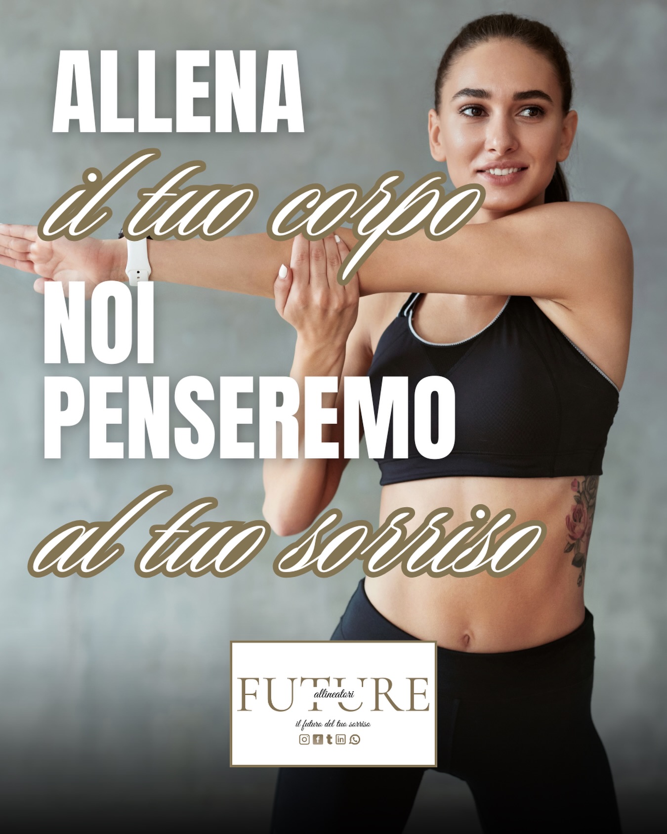 Allenare il corpo è un atto d’amore verso se stessi.
Proteggere il sorriso lo è ancora di più.
Con Future Allineatori hai al tuo fianco un brand che unisce estetica, tecnologia e performance.
Dagli allineatori trasparenti ai bite sportivi professionali, ogni dispositivo nasce per accompagnarti nei tuoi obiettivi: sul campo, in palestra, nella vita di tutti i giorni.
✨ Il futuro del tuo sorriso e della tua performance inizia qui.
Scopri di più su www.futureallineatori.it
#FutureAllineatori #biteSportivo #performance #benessere #sorrisoPerfetto