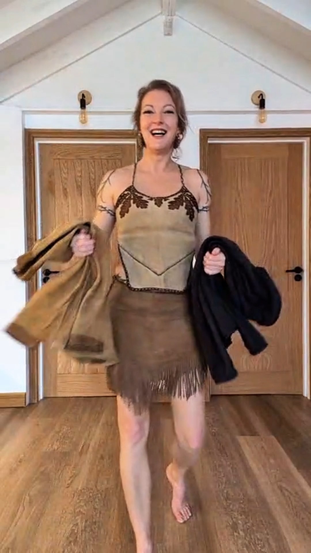 A Bit of Buckskin for Every Season!
Just a bit of fun and sharing my love of this incredible material!
Why is Buckskin (emulsion process leather) so great?! Well…. It’s Soft, Warm, Breathable but Windproof, Molds to your body over time, and the clothes last FOREVER! Oh, yeah…. And it’s biodegradable to boot!
Downsides?? Well, it’s not very nice to wear when it’s wet… Everything has to have a downside!
Here is a bit of a run through of some of my warm, cool and cold weather clothing. Just highlighting the amazing variety of garments, you can make with buckskin, and for very different environments! The material itself can be tanned grain-off, grain-on and hair-on or hair-off giving a lot of versatility.
Grain-off = more elasticity, softness and breathability
Grain-on = can be made water resistant and has a denser handle
Hair-on = well it’s fur… so it’s much warmer and can be made into absolutely gorgeous combinations of colours and textures. For Dry Cold Nothing Comes Close To Fur!
I know that a lot of the clothing looks complex, but really, they are all based on very simple draped patterns. Patterns that are made by ‘draping’ a material on the body then taking darts, adding gussets and having seams follow the body's shape! Once you have the basic pattern, the fancy work is all just cutting that pattern into smaller and smaller pieces and sewing them back together to make your decorative seams!
But this all starts learning basic seams, stitches and patterning!
This Draped patterning is one of the main things I teach in my Leather Patterning and Clothing courses!
I have had 2 SPACES open up in the Upcoming Clothing course in FRANCE… Which is NEXT WEEKEND! 4 Days of fun from the 26th of Feb – 1st of April. Sign up via my Website or just drop me a DM!!
Also, I am looking at offering this course in the UK in OCT this year, and potentially in the Netherlands in the early winter….
Who would be interested in a UK and Netherlands based Leather Clothing Course?
Let me know in the comments or drop me a DM 😊
Happy sewing!
#buckskin #leathercraft #tailoring #leatherclothing #primitivetechnologly