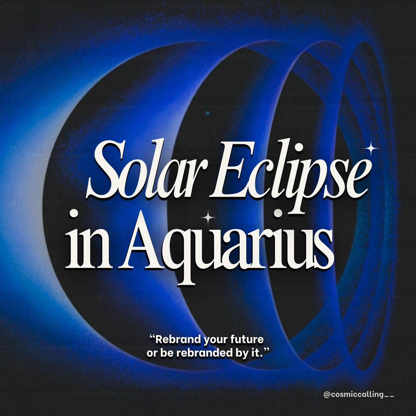 ECLIPSE SEASON I
Solar Eclipse in Aquarius.
28°
Feb 17th
If something feels electric… good.
That’s evolution.
Full February horoscopes + deep dive on eclipses now live.
Upgrade accordingly.
www.cosmic-calling.com
#solareclipseinaquarius #aquariussolareclipse #eclipseseason