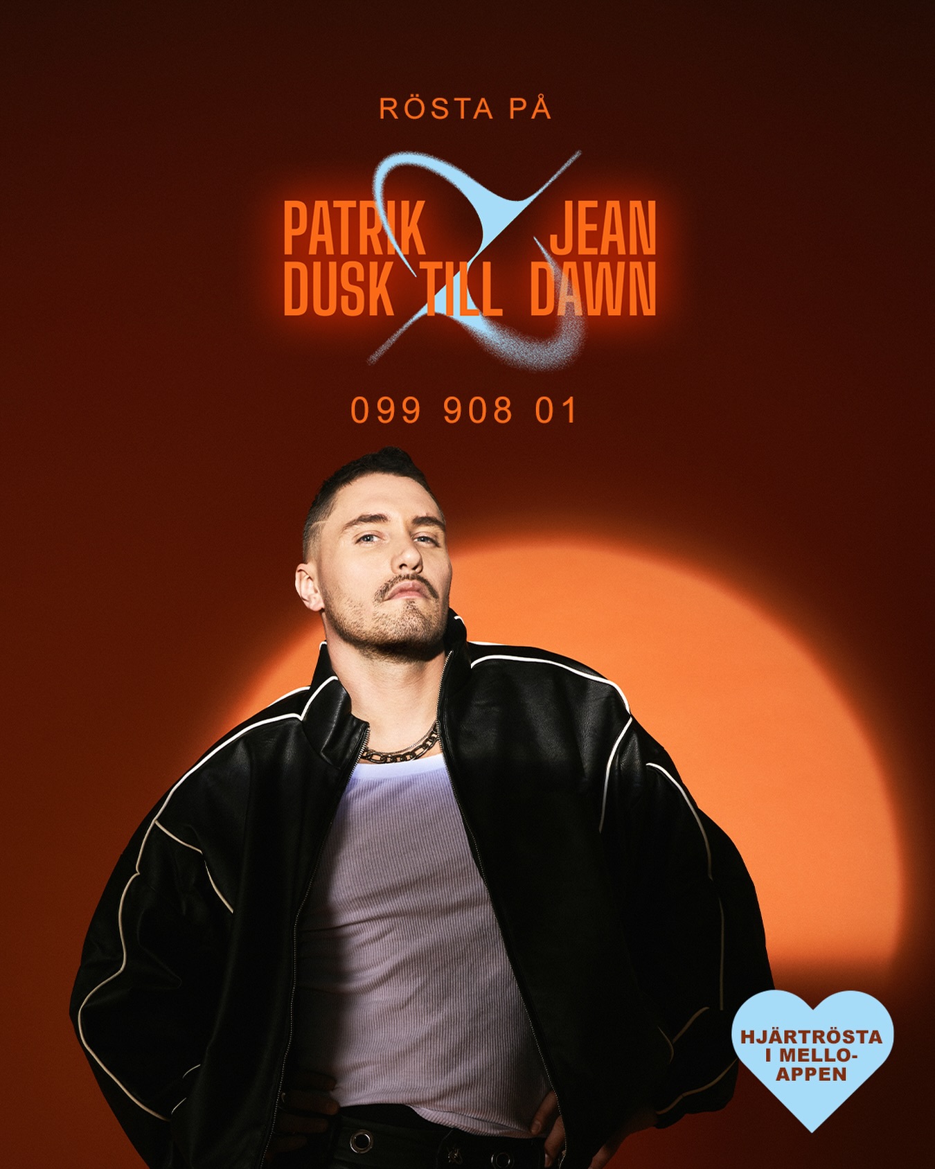 Ikväll röstar vi @patrikjean och bidrag nummer 1 hela vägen till final i @melodifestivalen 🧡🧡🧡🧡🧡