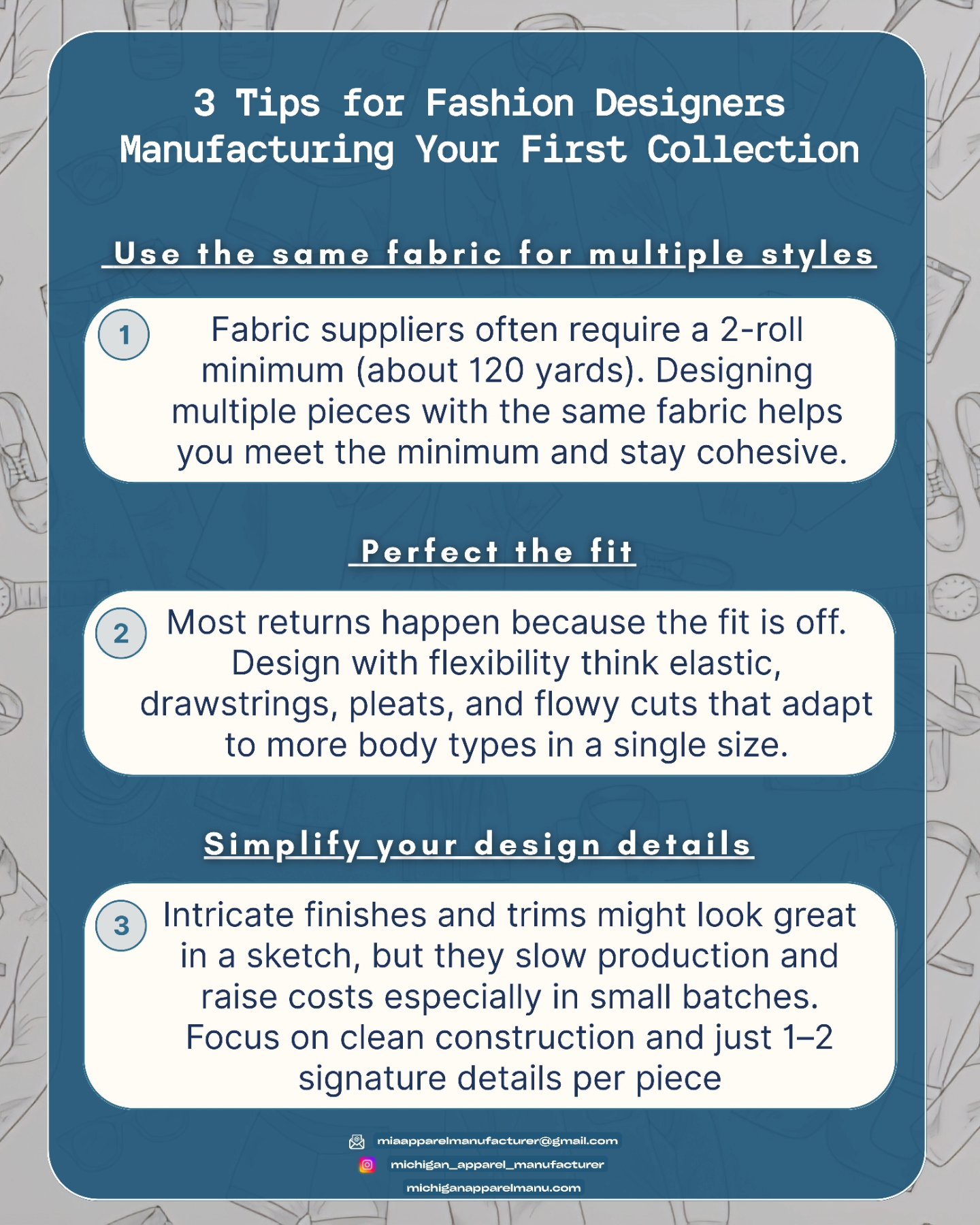 Ready to turn your designs into reality?
Send a DM to talk about your small or large batch production!
#fashionmanufacturing #smallbatchproduction #fashionbusiness #fashiondesigntips #patternmaking